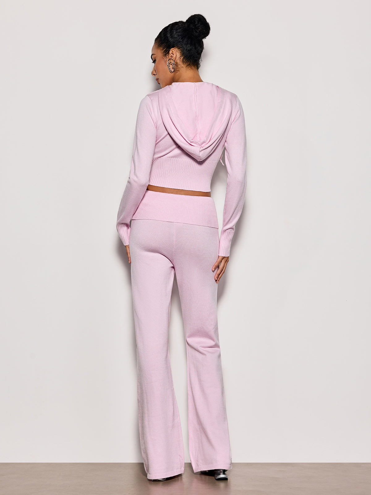 Cybille Hooded Knitted Pants Set