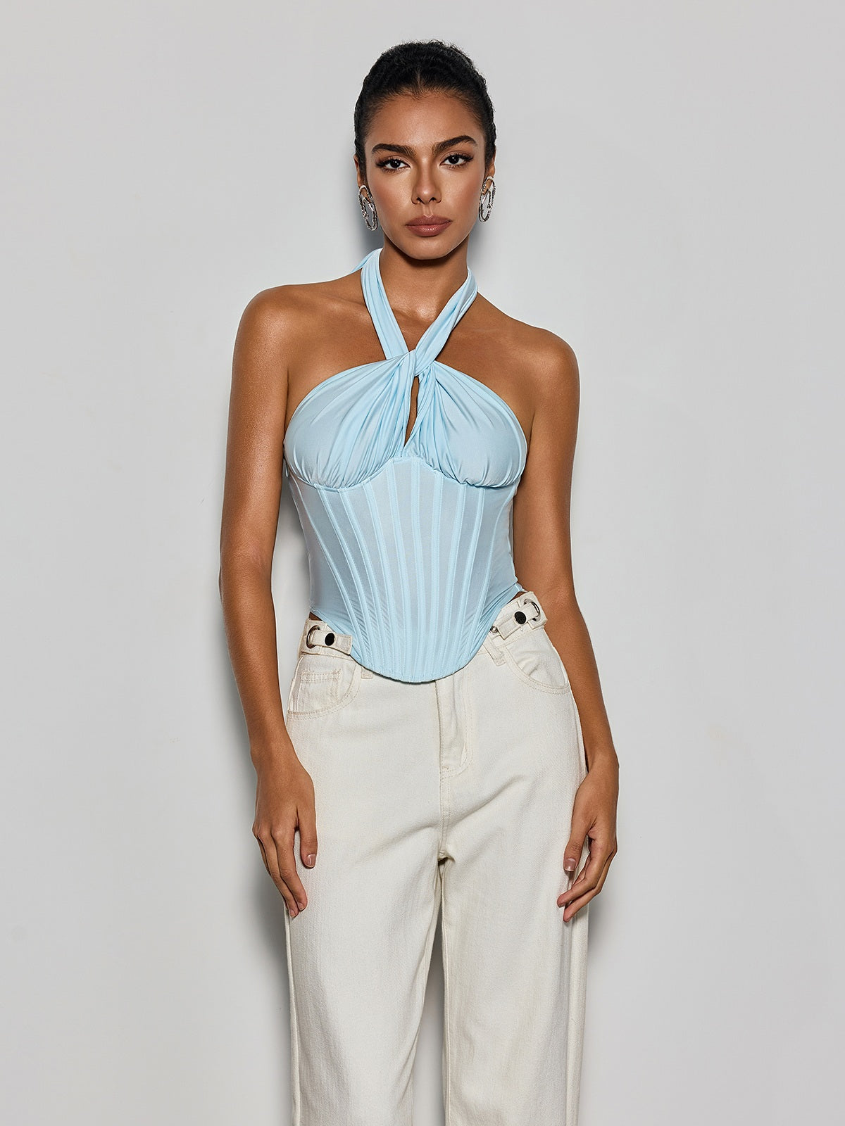 Cynzia Halterneck Corset Top