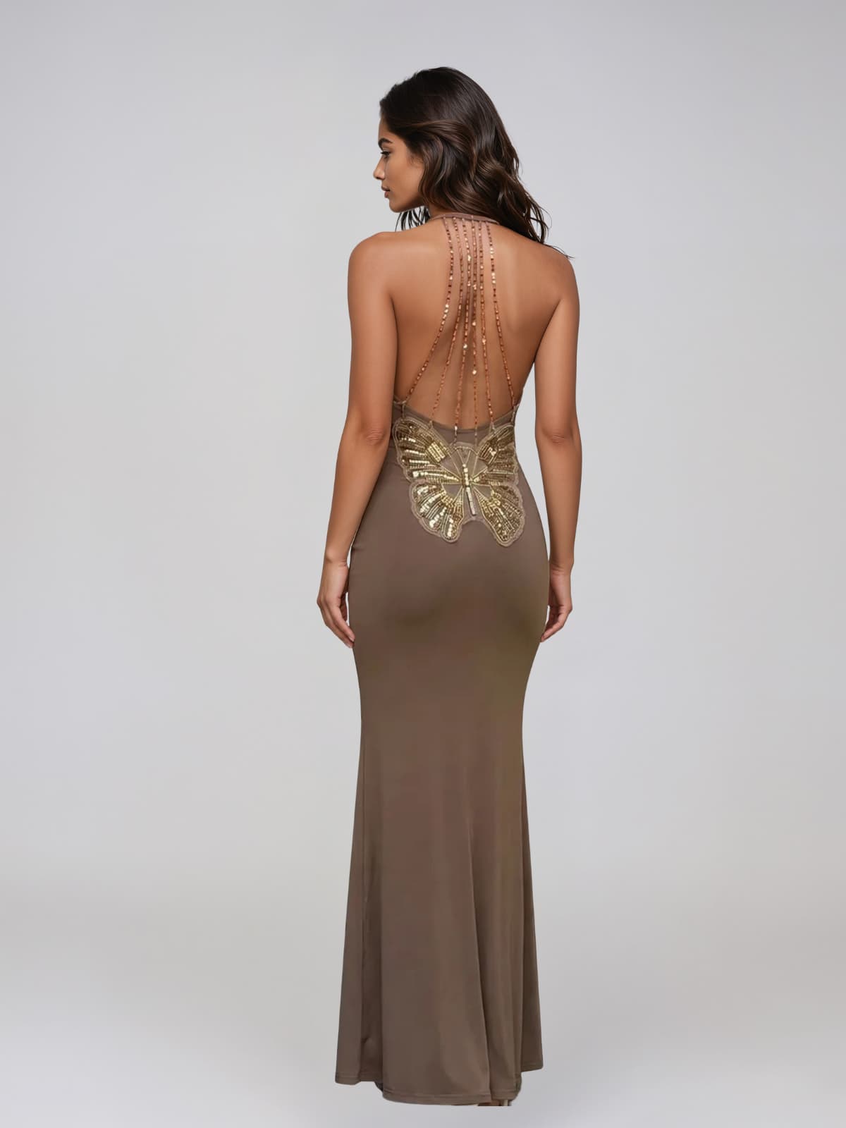Cyrandel Halterneck Butterfly Maxi Dress