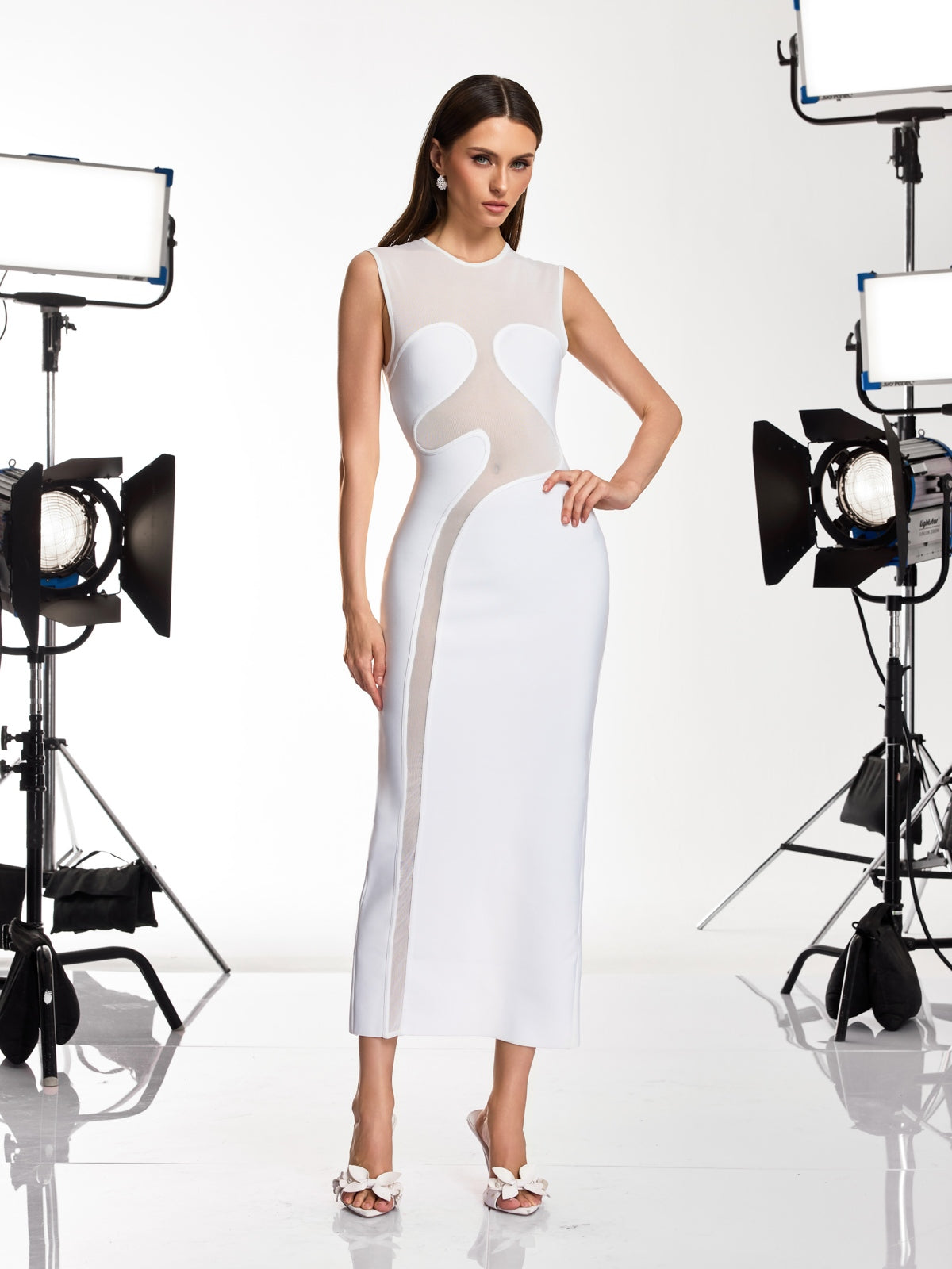 Danelle Sleeveless Bandage Midi Dress