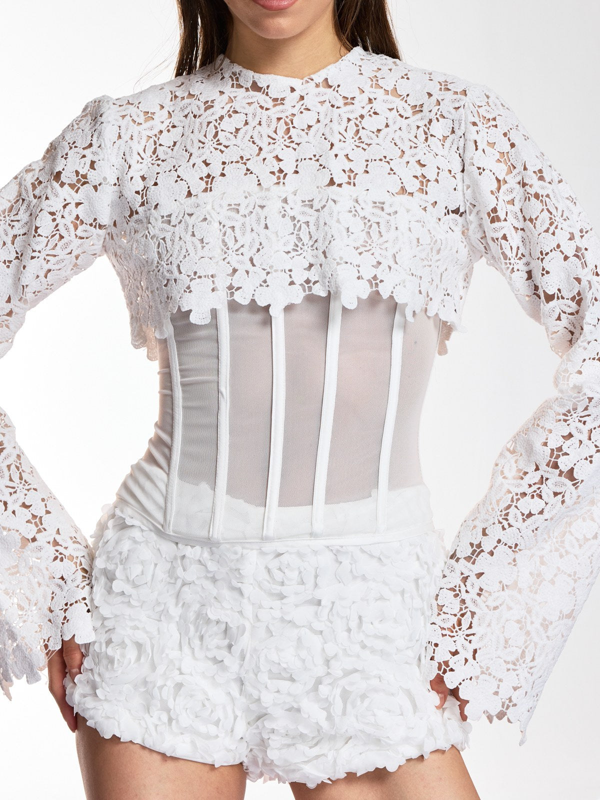 Dania Flower Corset Shorts Set