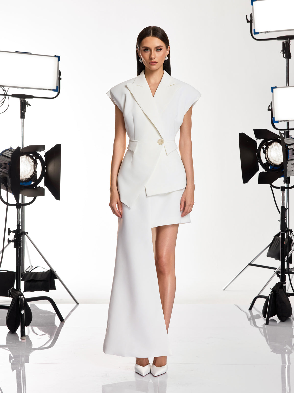 Danina Sleeveless Asymmetric Skirt Set