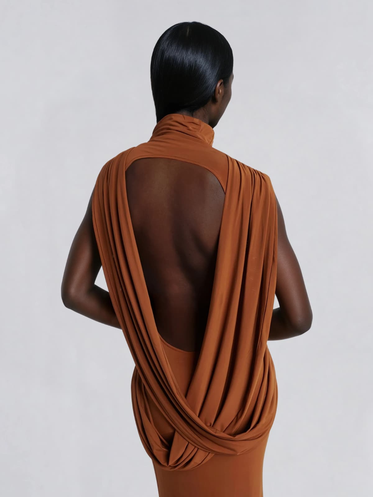 Darex Open Back Draped Maxi Dress