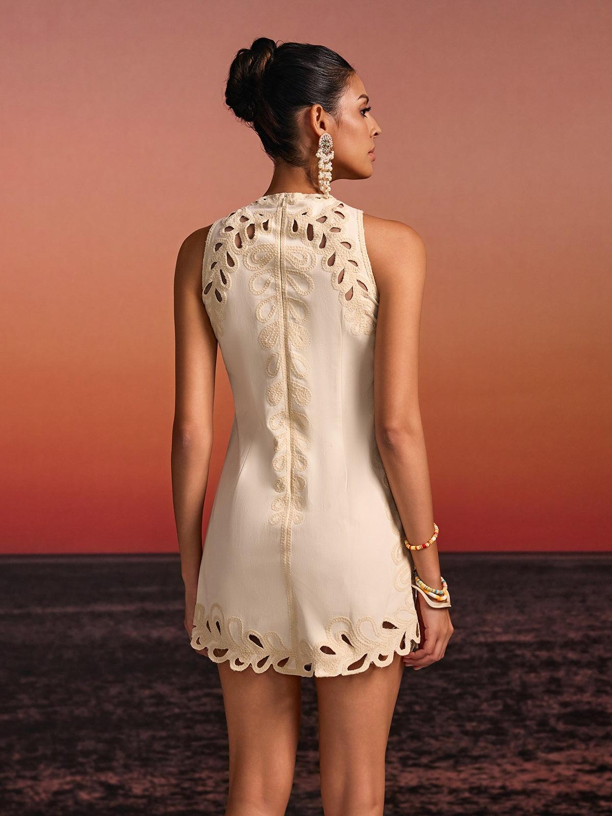 Delrix Sleeveless Cutout Mini Dress