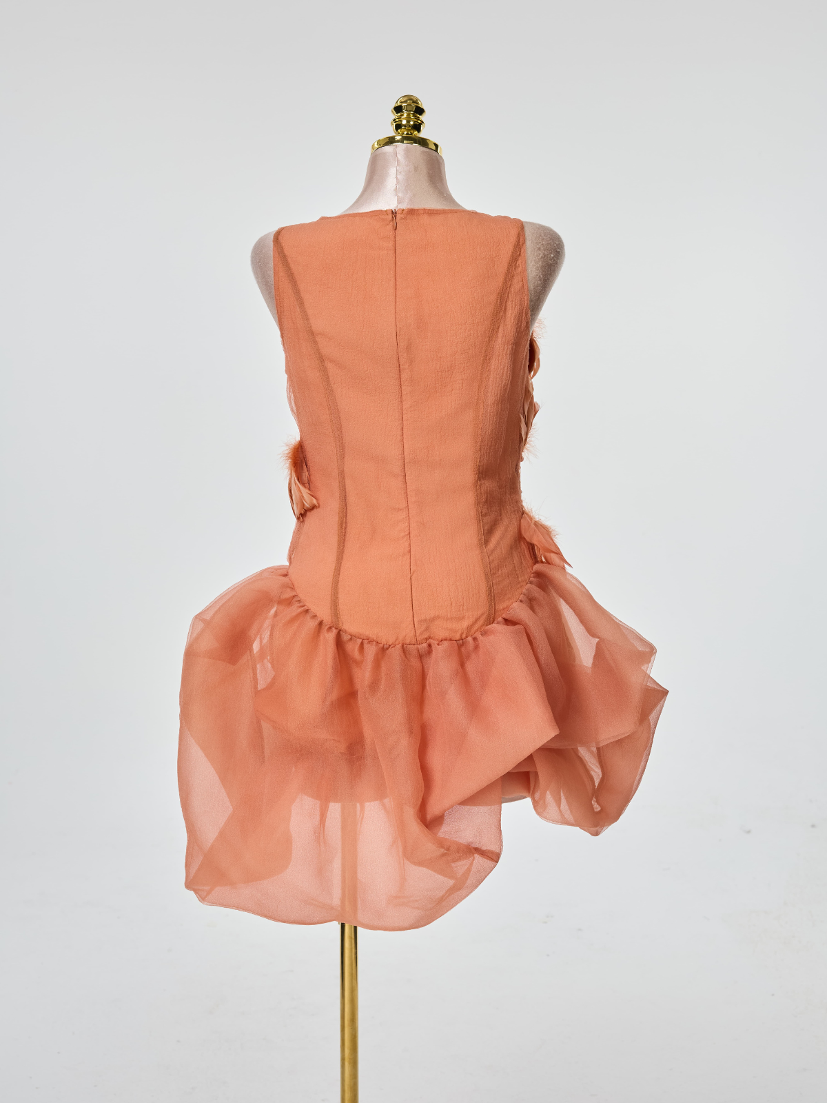 Delvor Sleeveless Feather Rhinestone Mini Dress