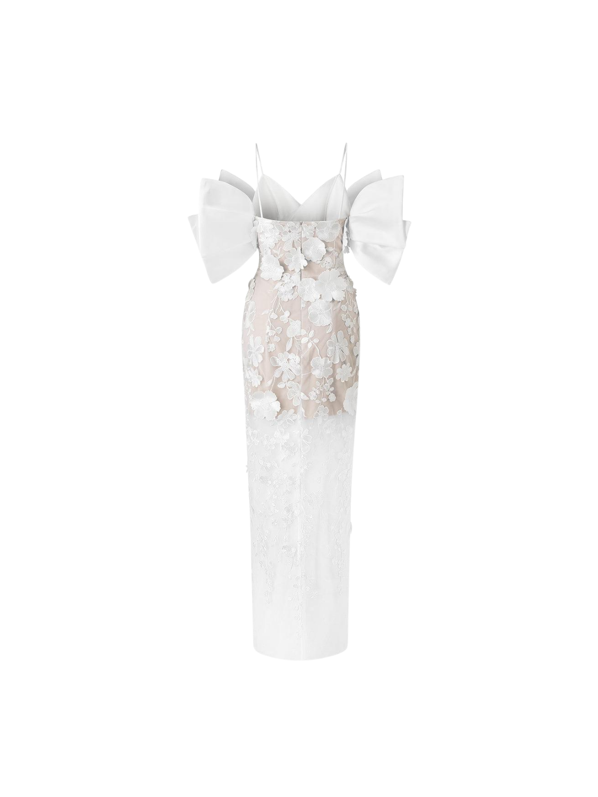 Delythra Cold Shoulder Sleeve Flower Maxi Dress