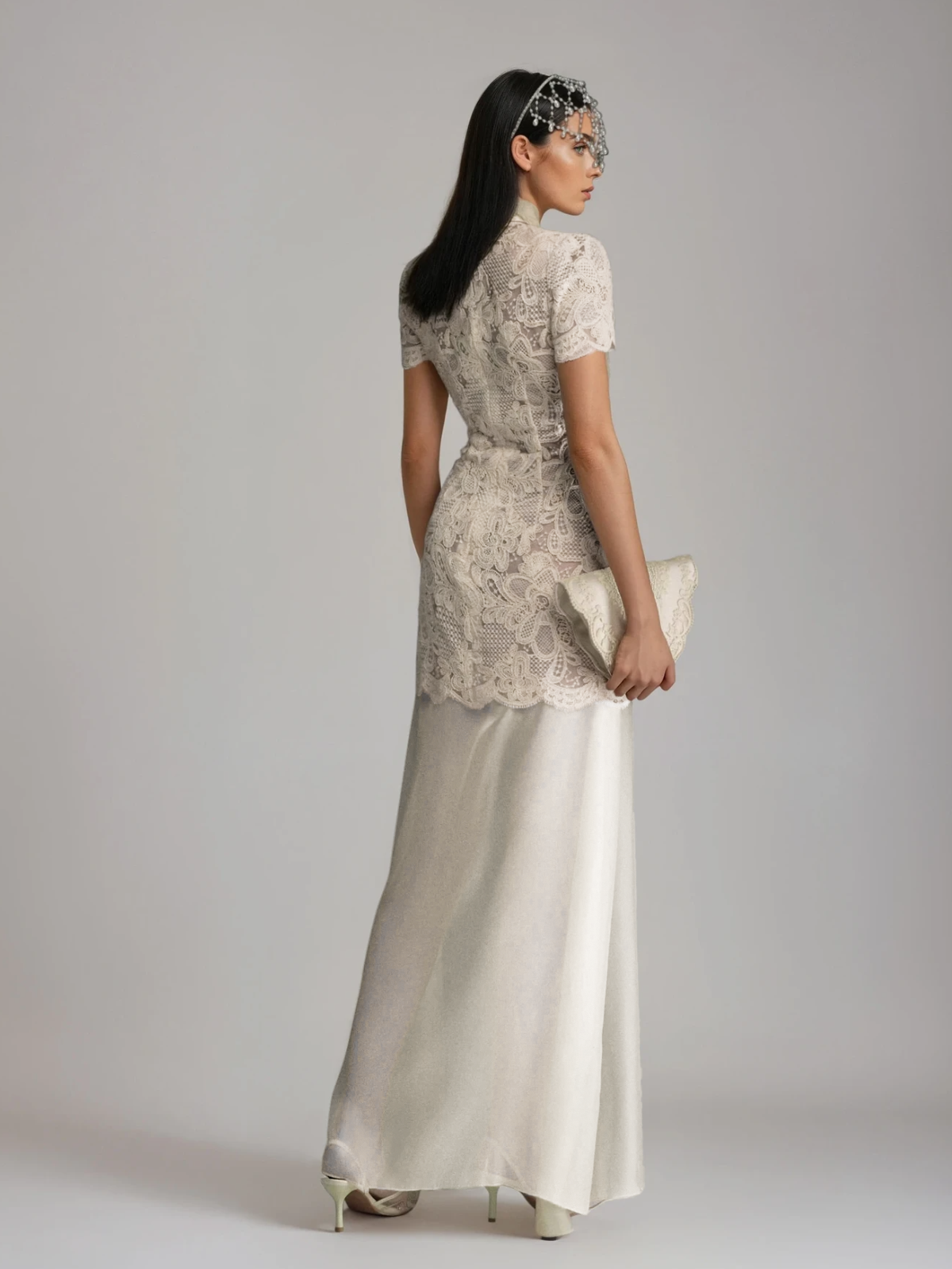 Deryxa Short Sleeve Lace Maxi Dress