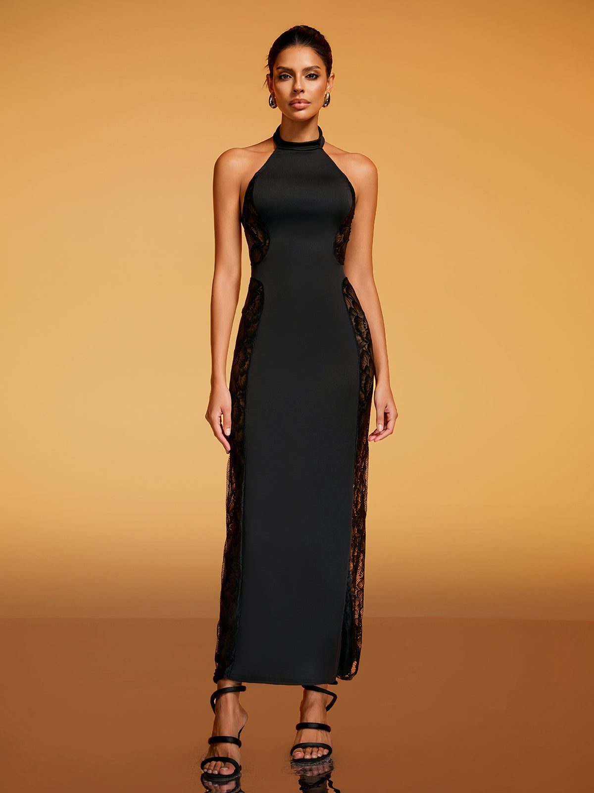 Dianatha Halterneck Lace Midi Dress