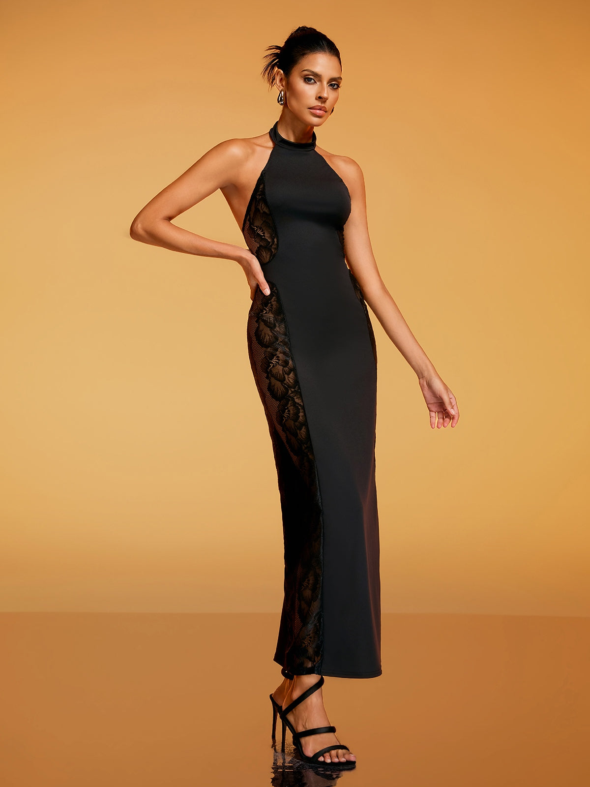 Dianatha Halterneck Lace Midi Dress