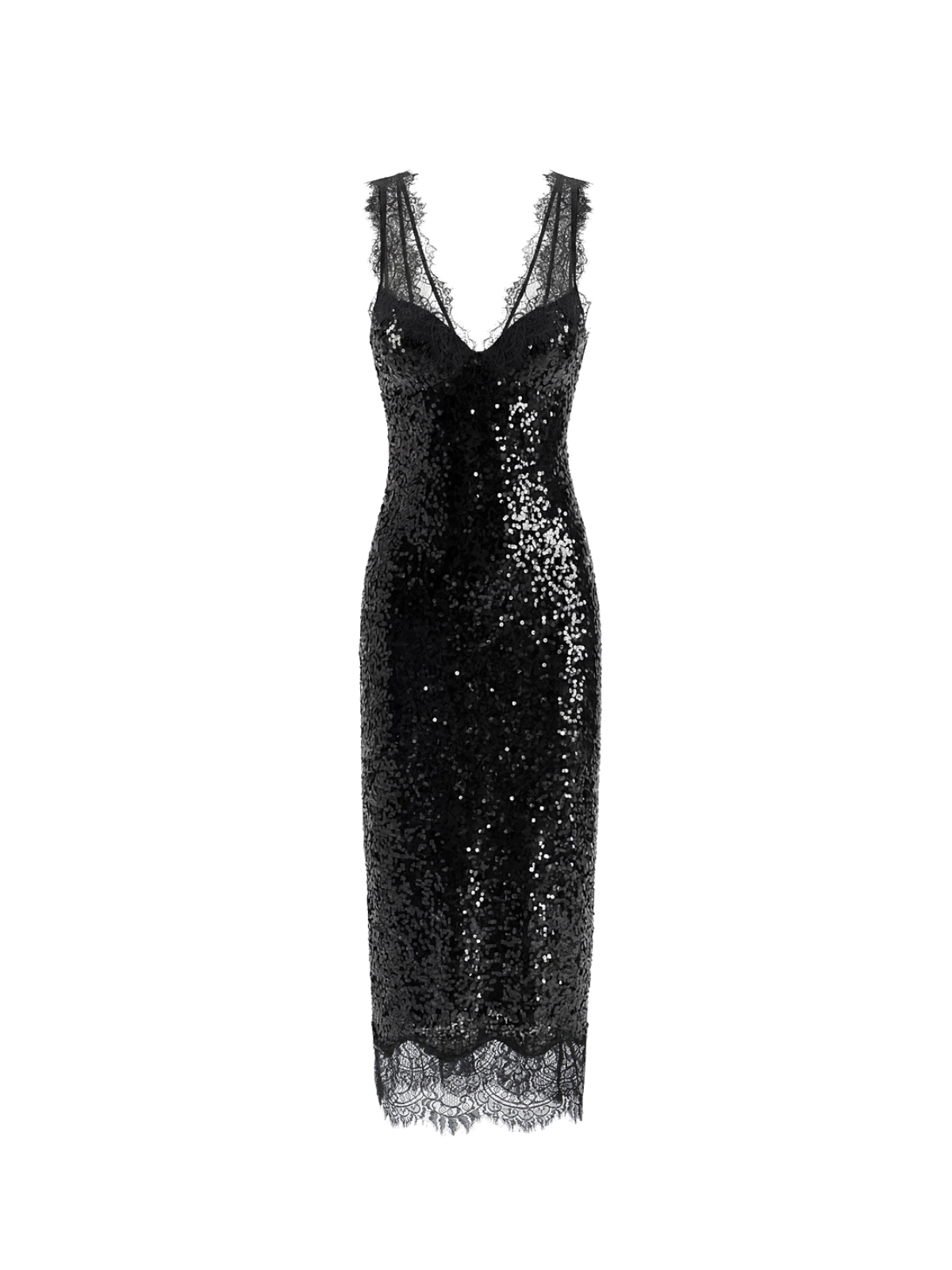 Dierdra Sleeveless Lace Sequin Midi Dress