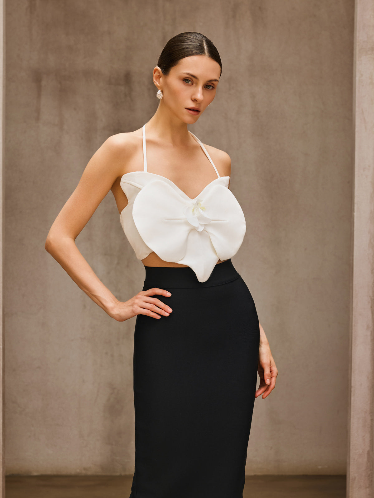Dorisa Lace Up Flower Top