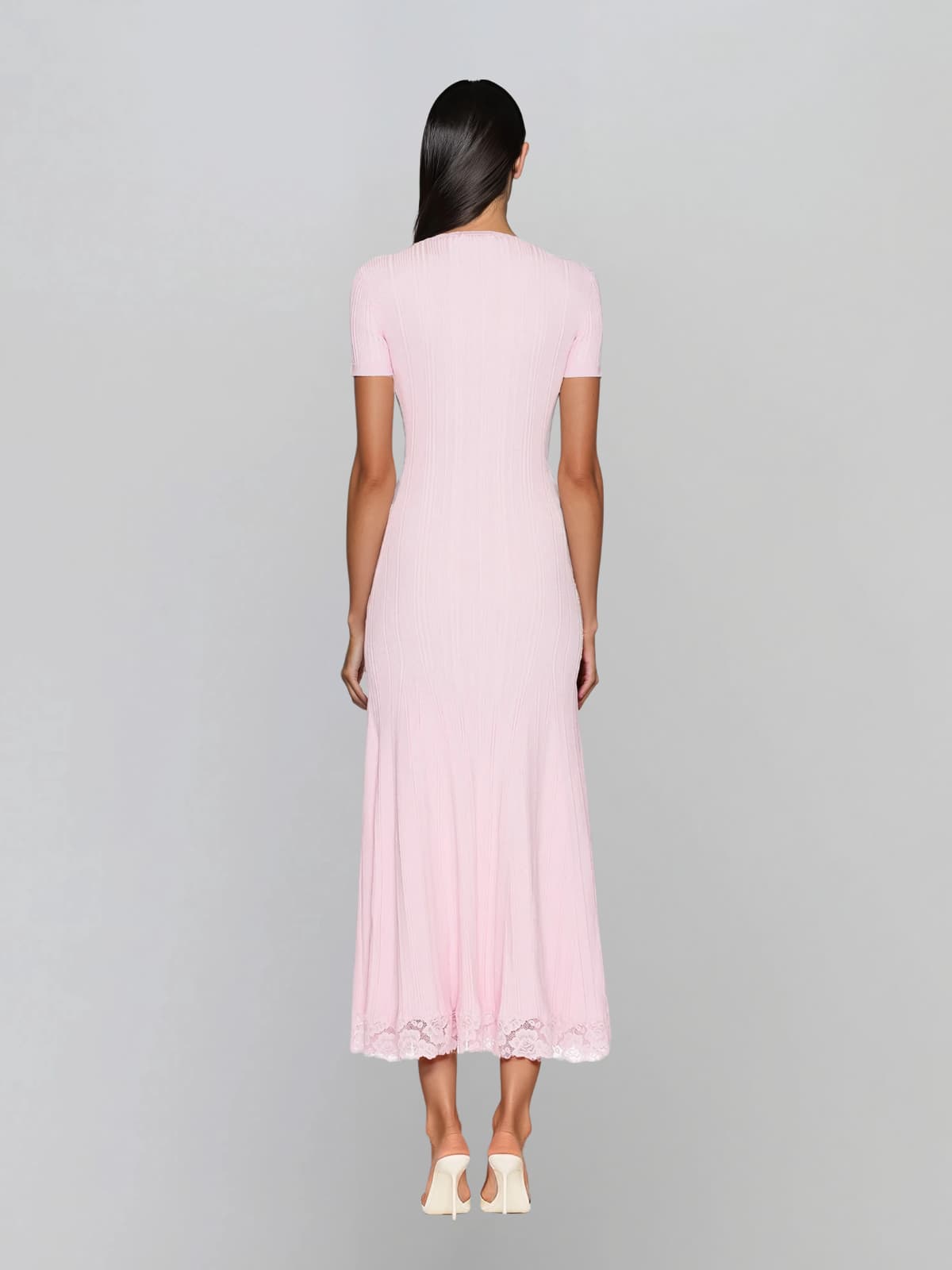 Draviel Short Sleeve Lace Knit Maxi Dress