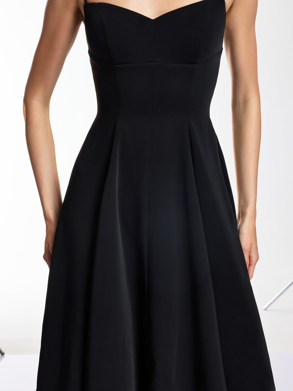 Drynex Spaghetti Red Sole Flared Midi Dress