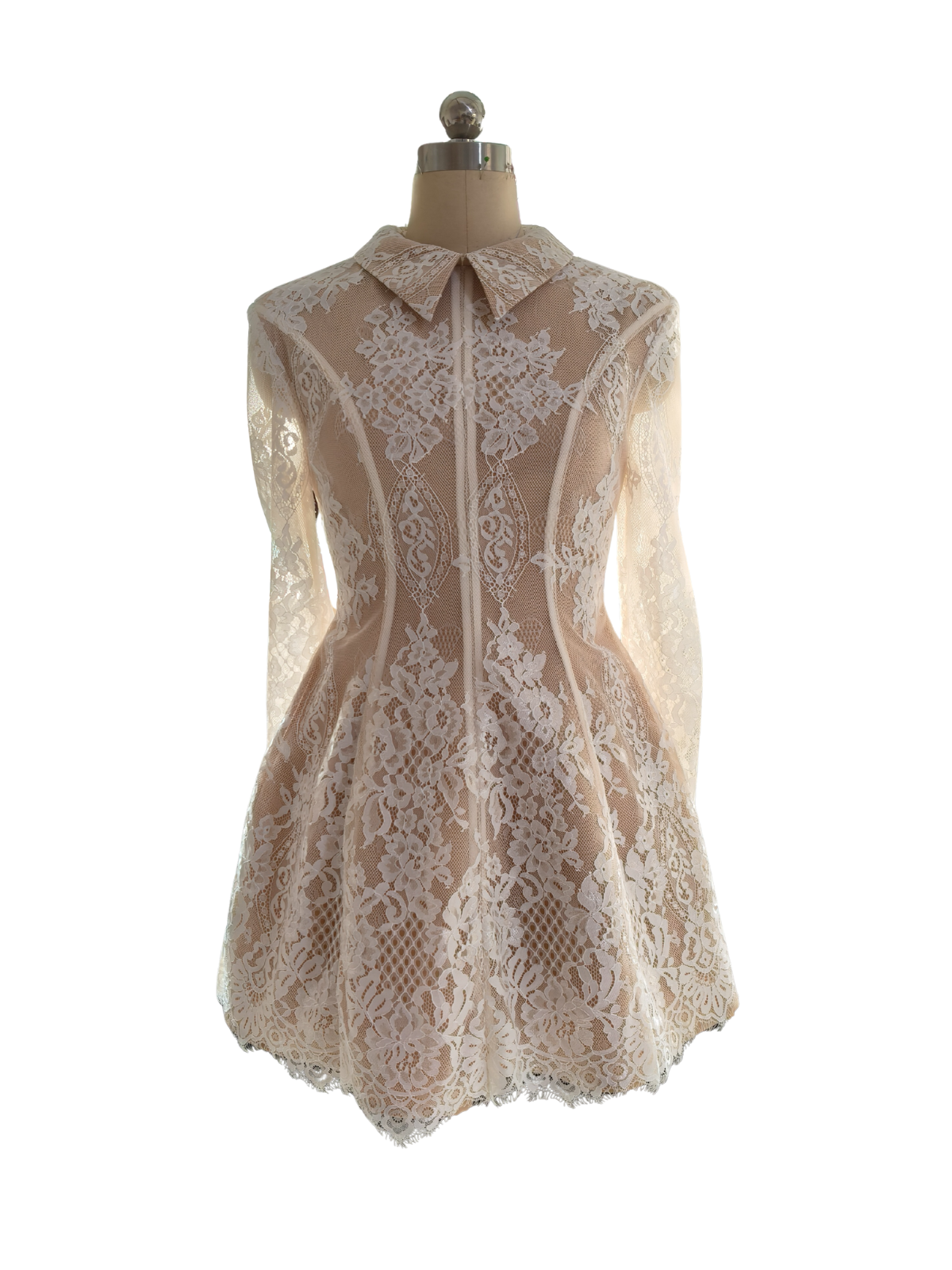 Dyriel Folded Collar Lace Mini Dress