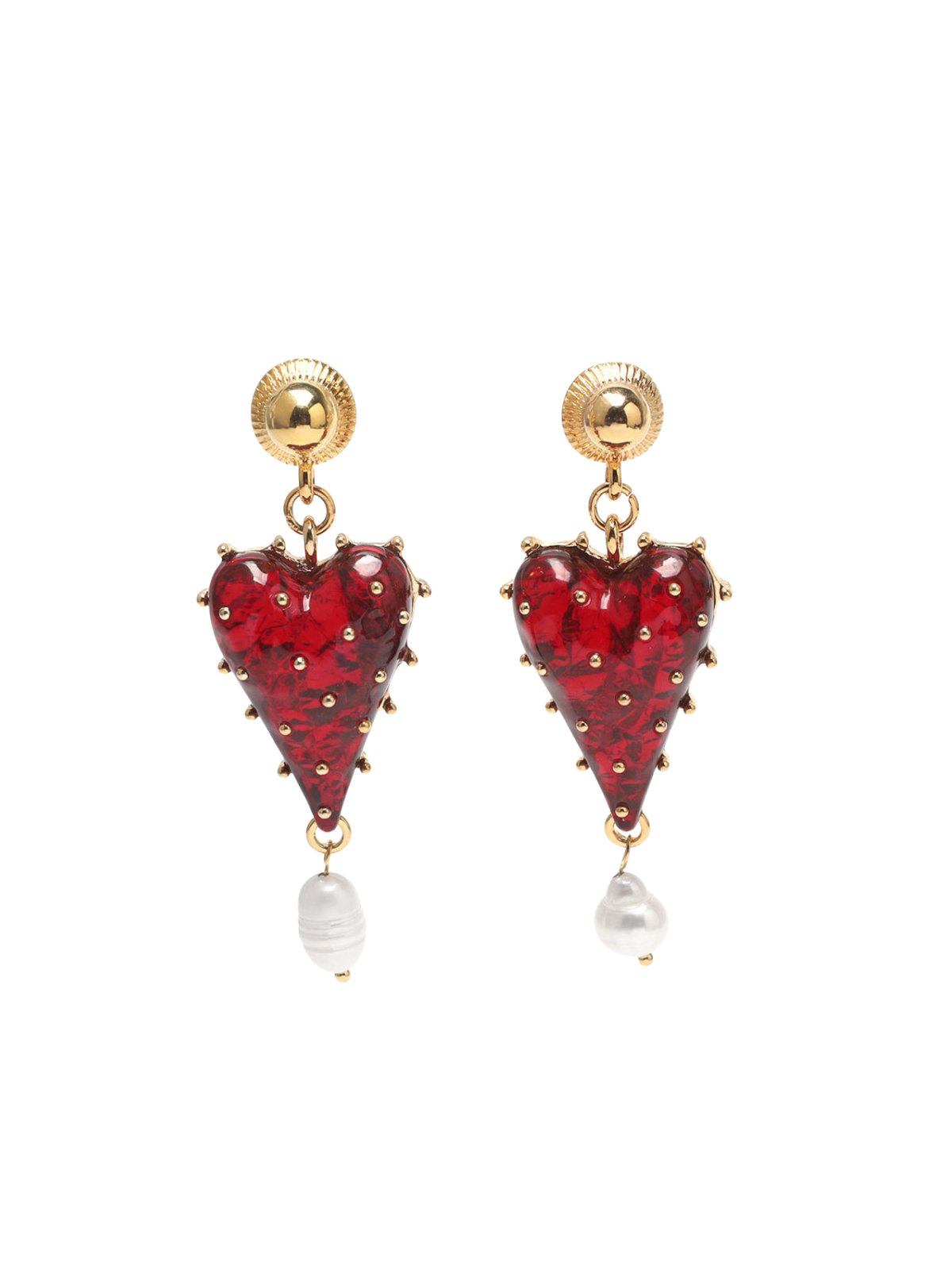 Edric Heart Pearl Earrings