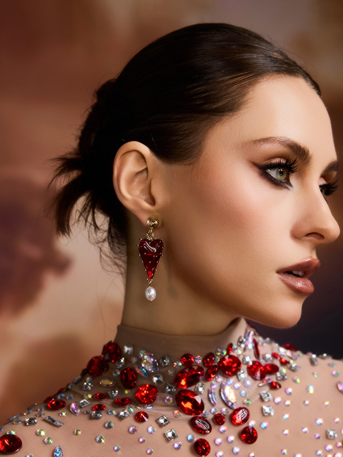 Edric Heart Pearl Earrings