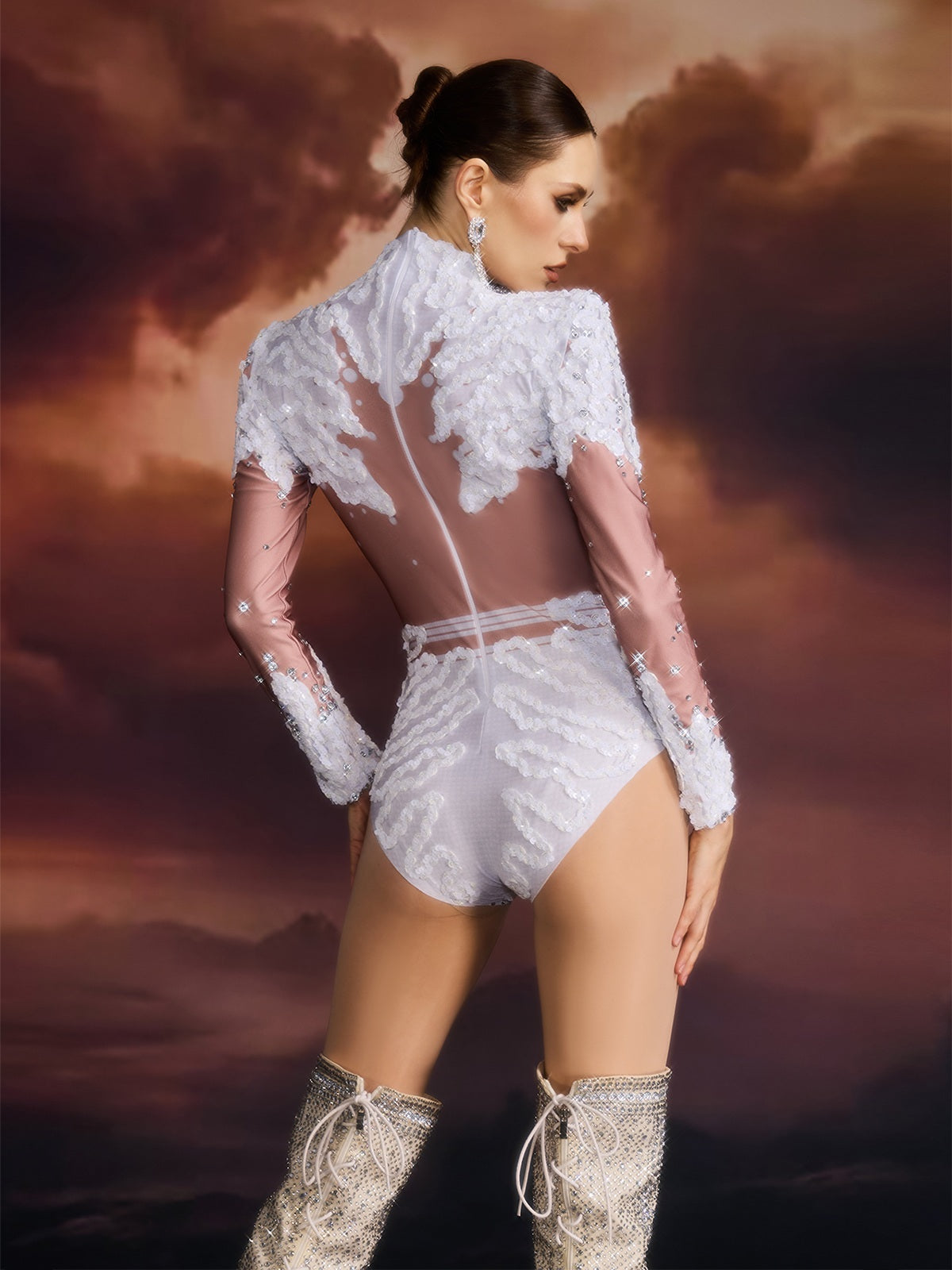 Elisaveta Sequin Rhinestone Bodysuit