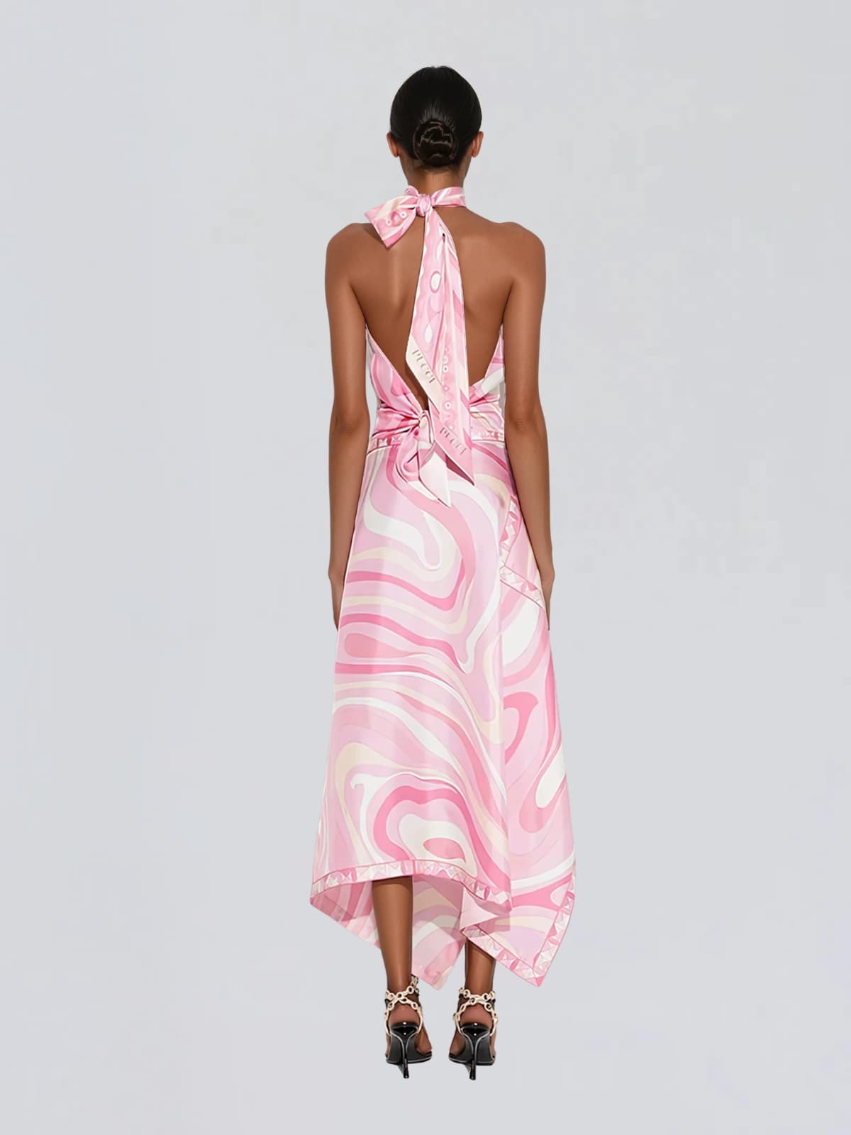 Elnorv  Halterneck Printed Skirt Set