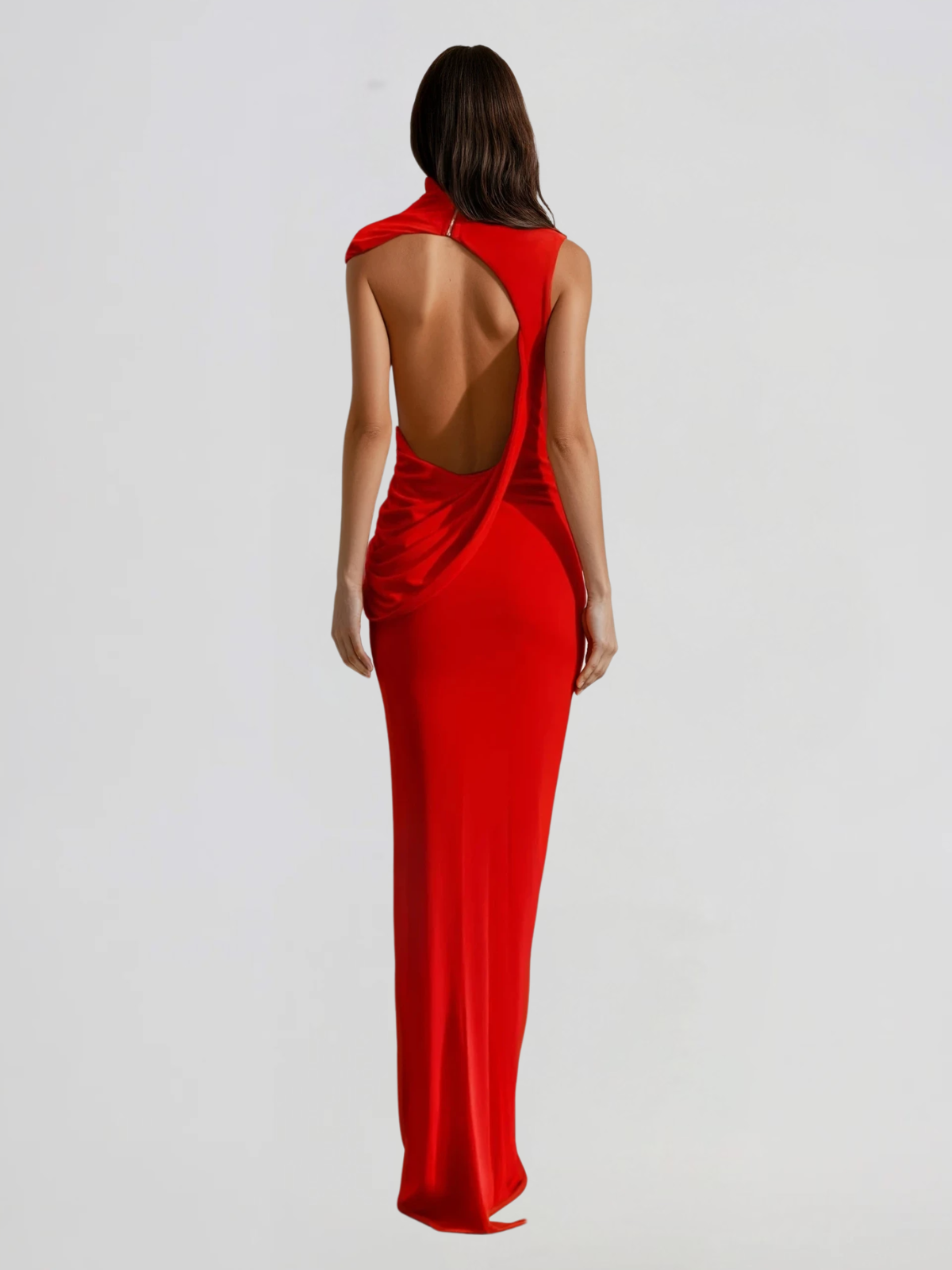 Elviro Backless Ruched Maxi Dress
