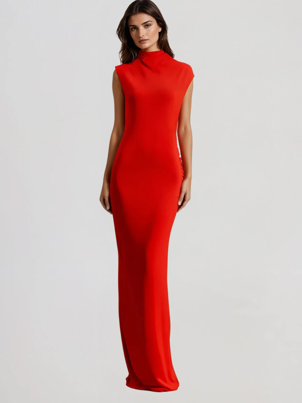 Elviro Backless Ruched Maxi Dress