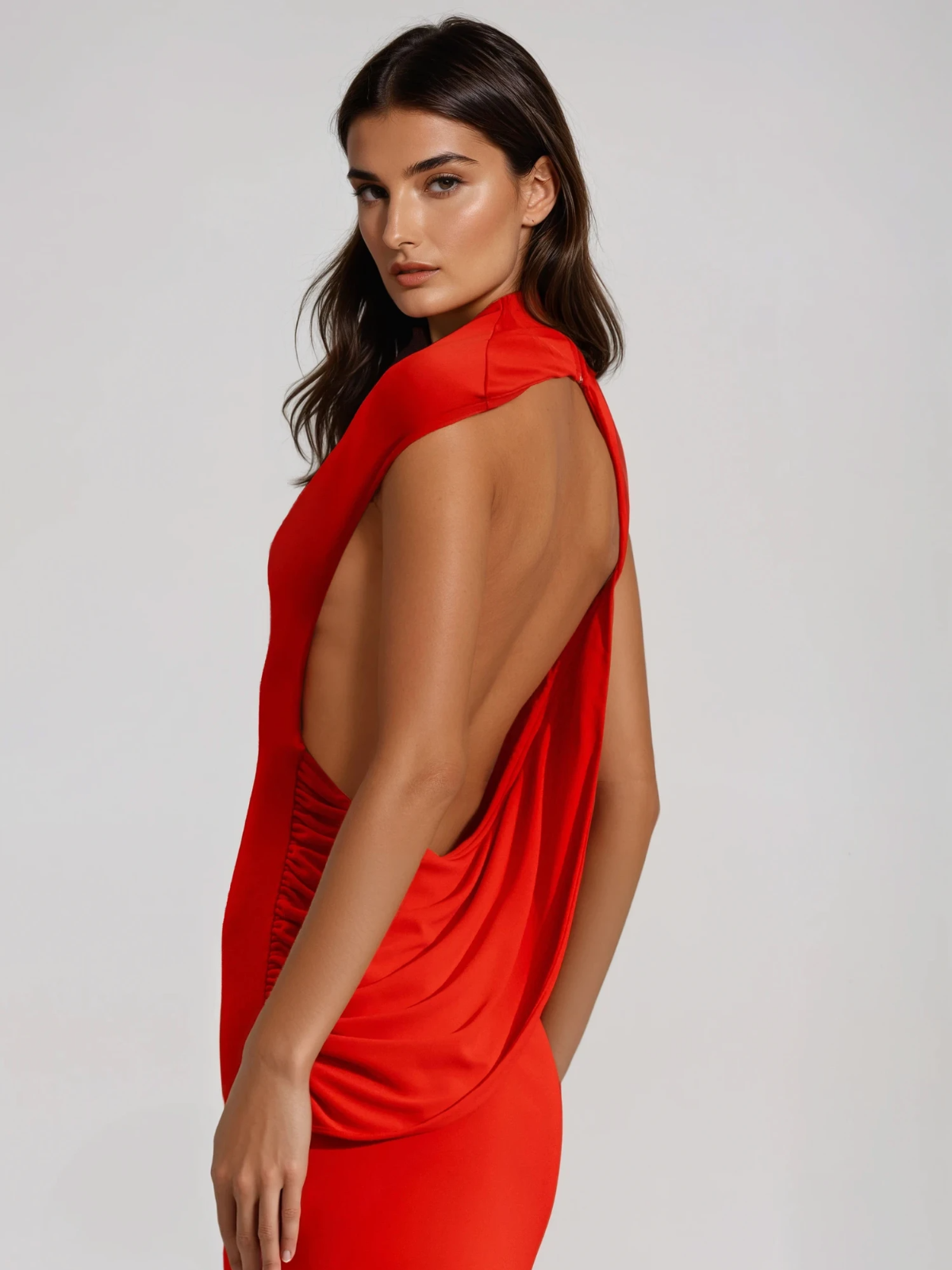 Elviro Backless Ruched Maxi Dress