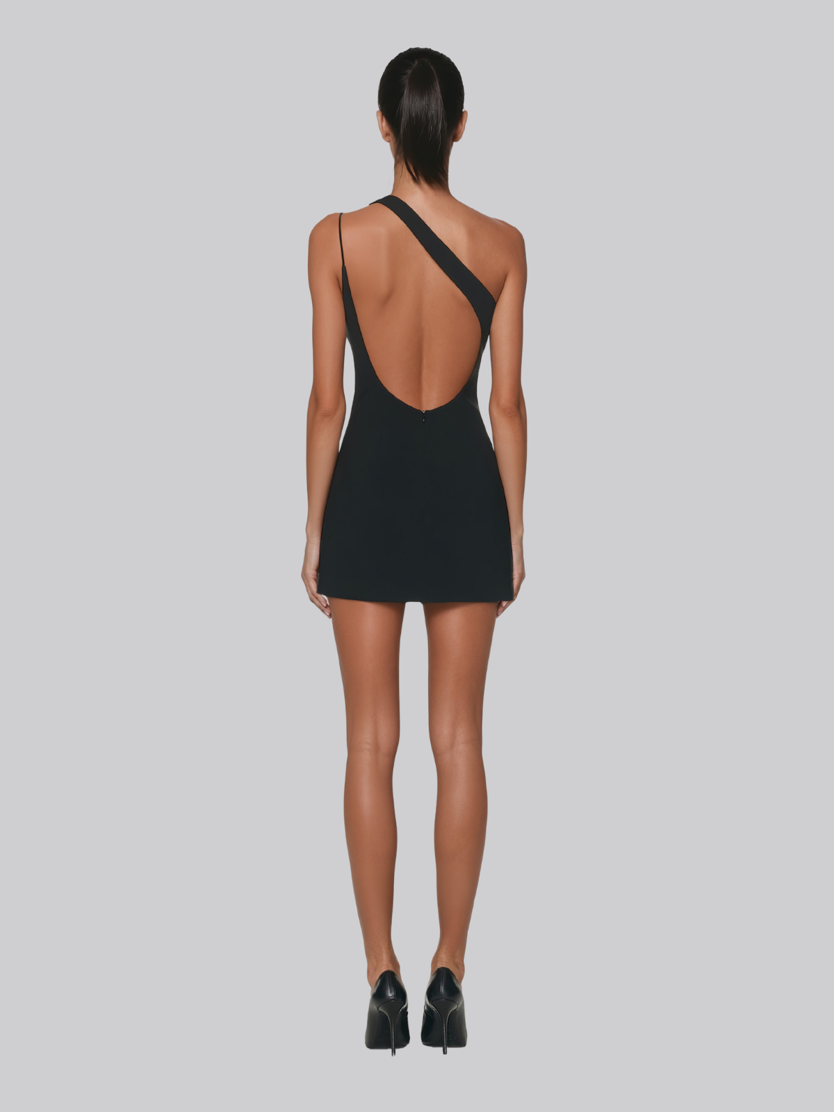 Elyndric One Shoulder Bandage Mini Dress In Black