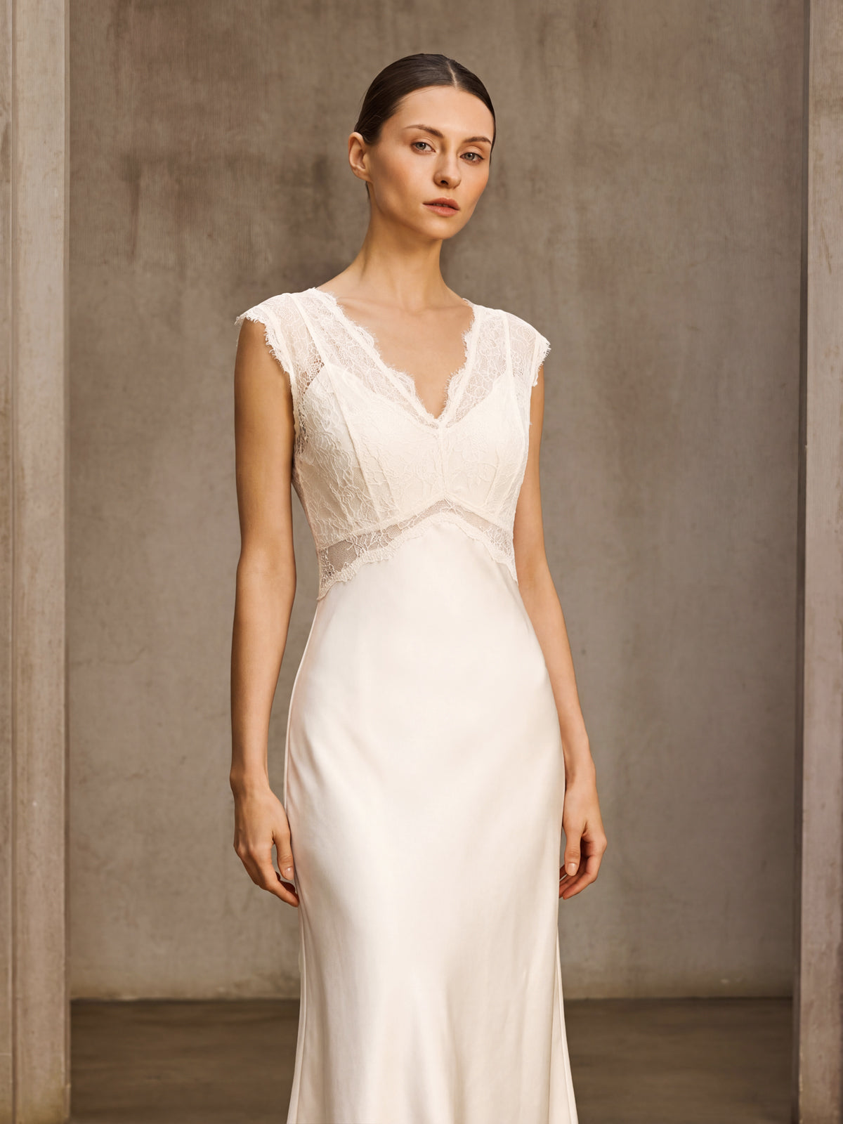Emelyn V Neck Lace Maxi Dress