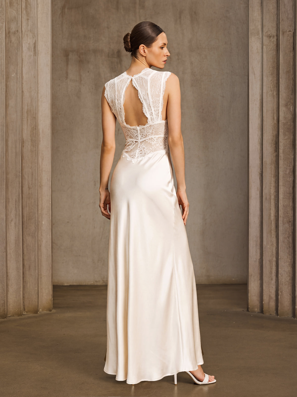 Emelyn V Neck Lace Maxi Dress