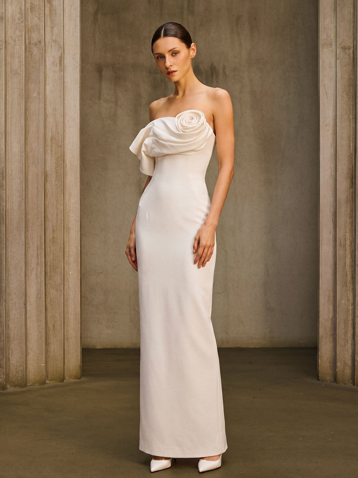 Epona Strapless Flower Maxi Dress