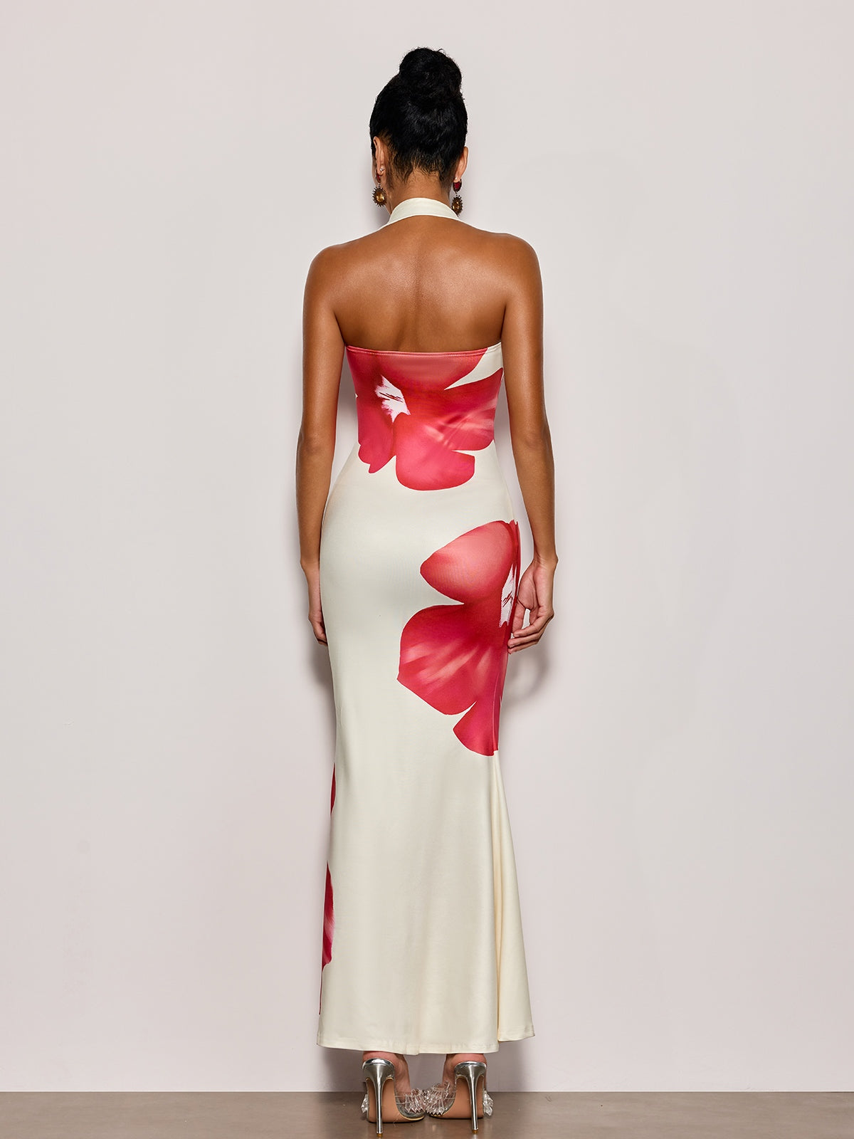 Esmor Halterneck Floral Maxi Dress