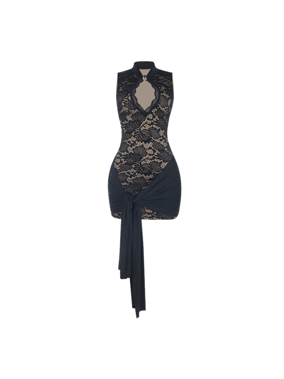 Eustace Cutout Lace Mini Dress In Black