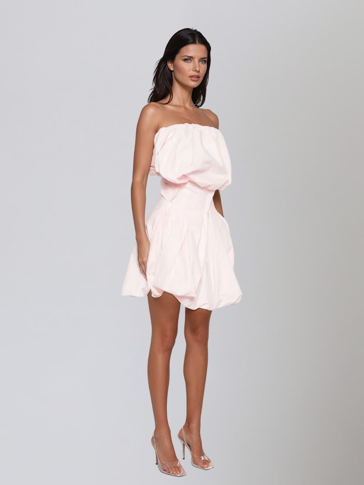 Evarond Strapless Bubble Mini Dress