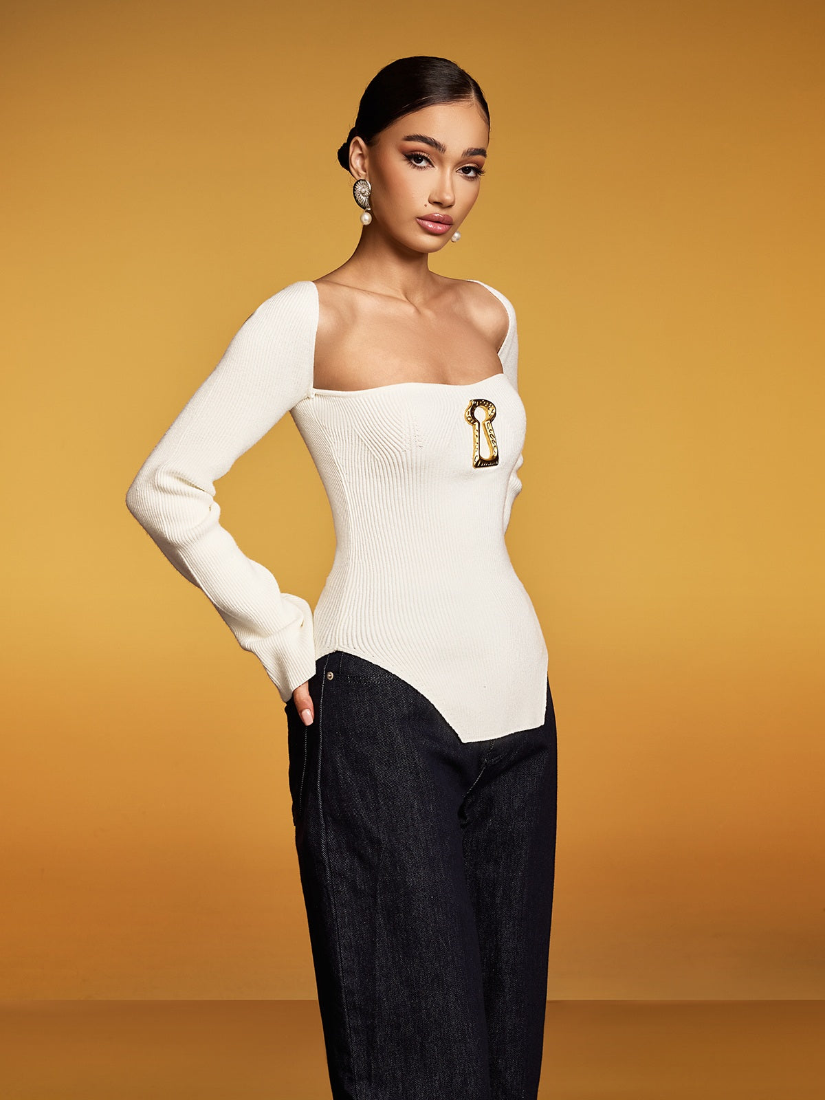 Evolia Long Sleeve Knitted Top