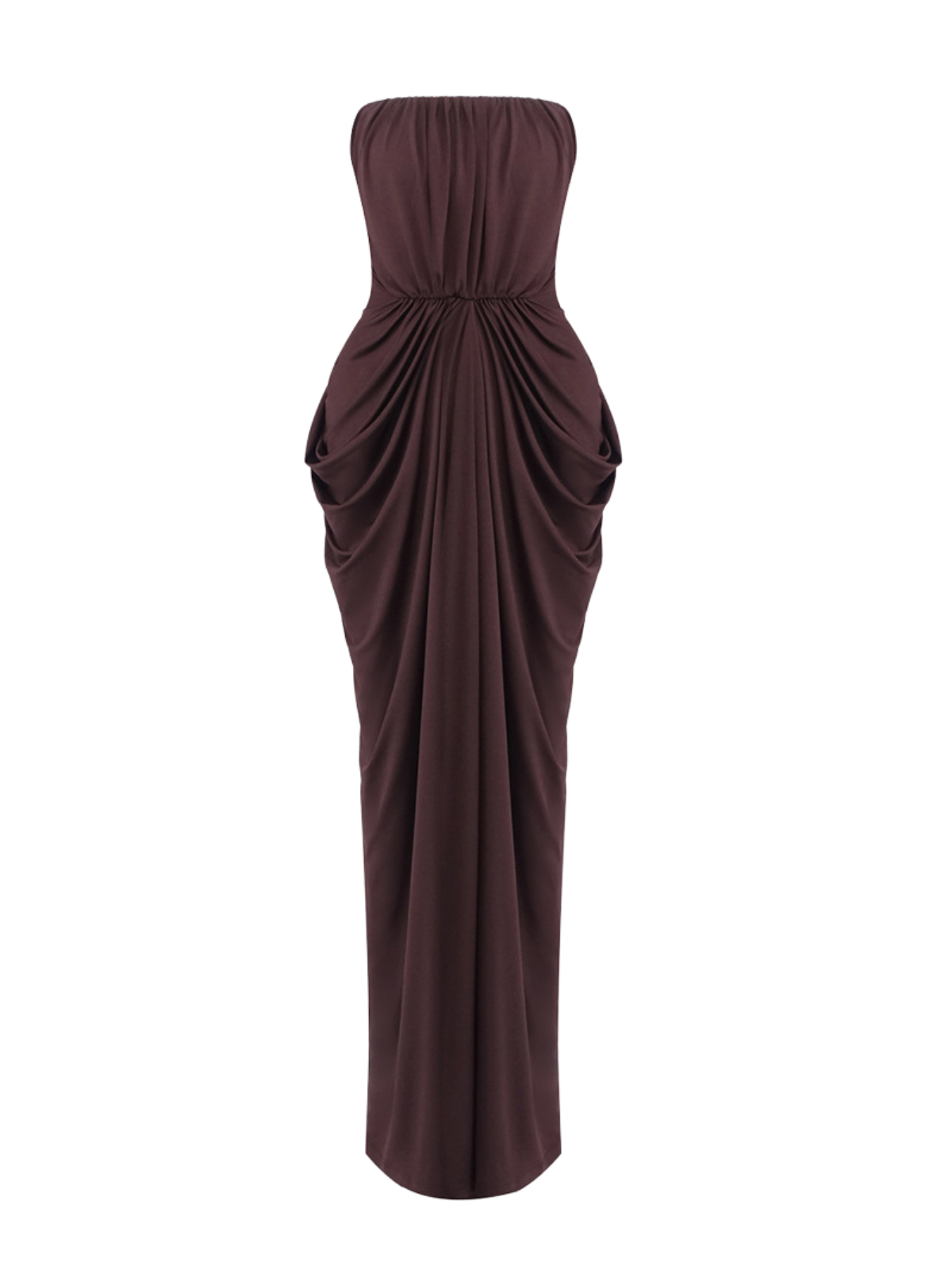 Exavory Strapless Ruched Maxi Dress