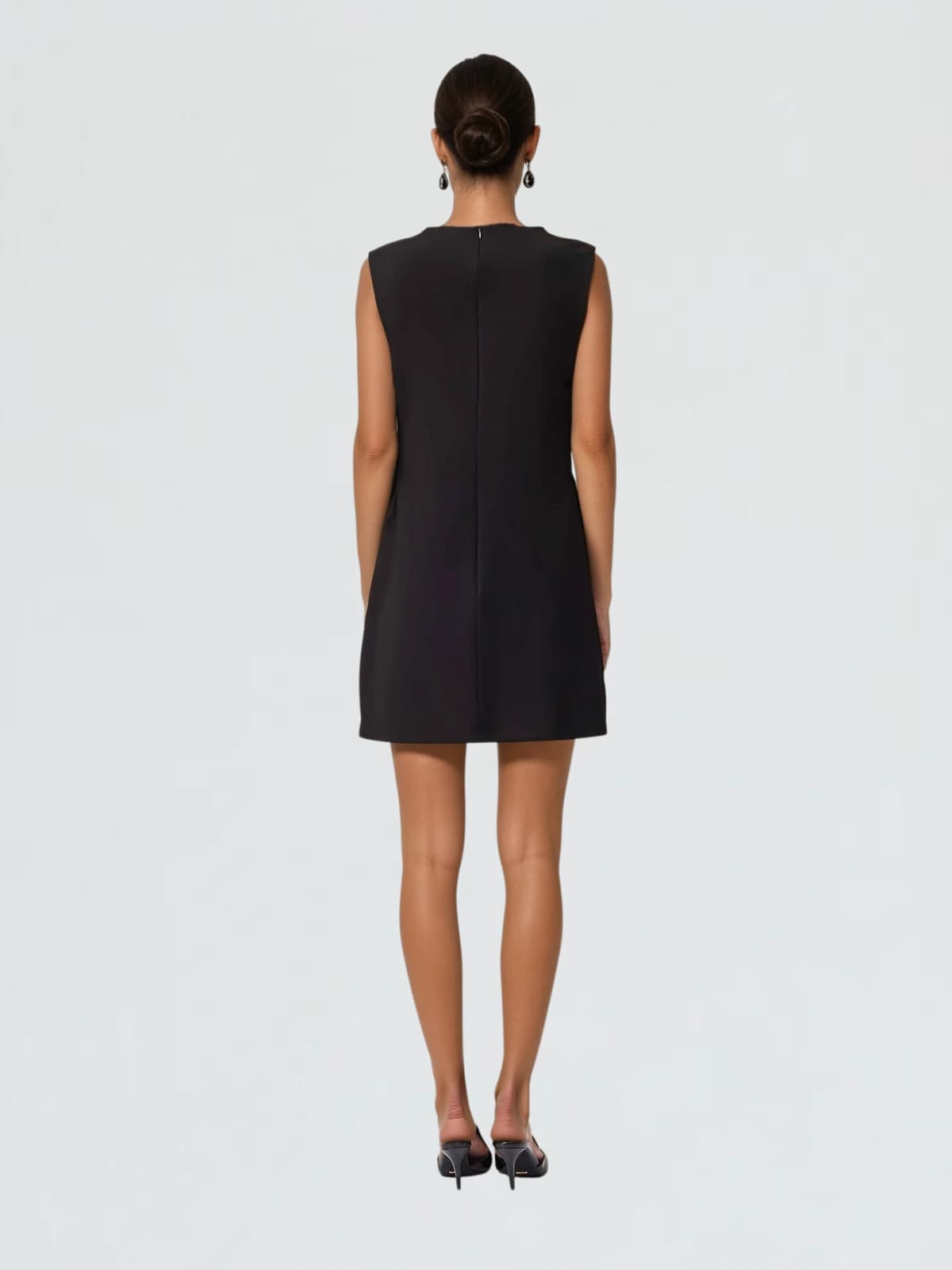 Exvila Sleeveless Flower Mini Dress