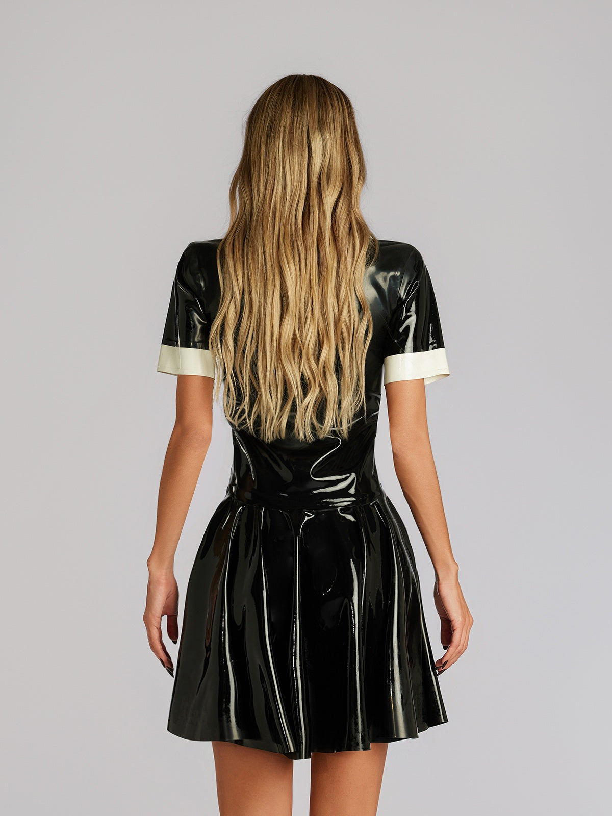 Farhad Short Sleeve Latex Dress
