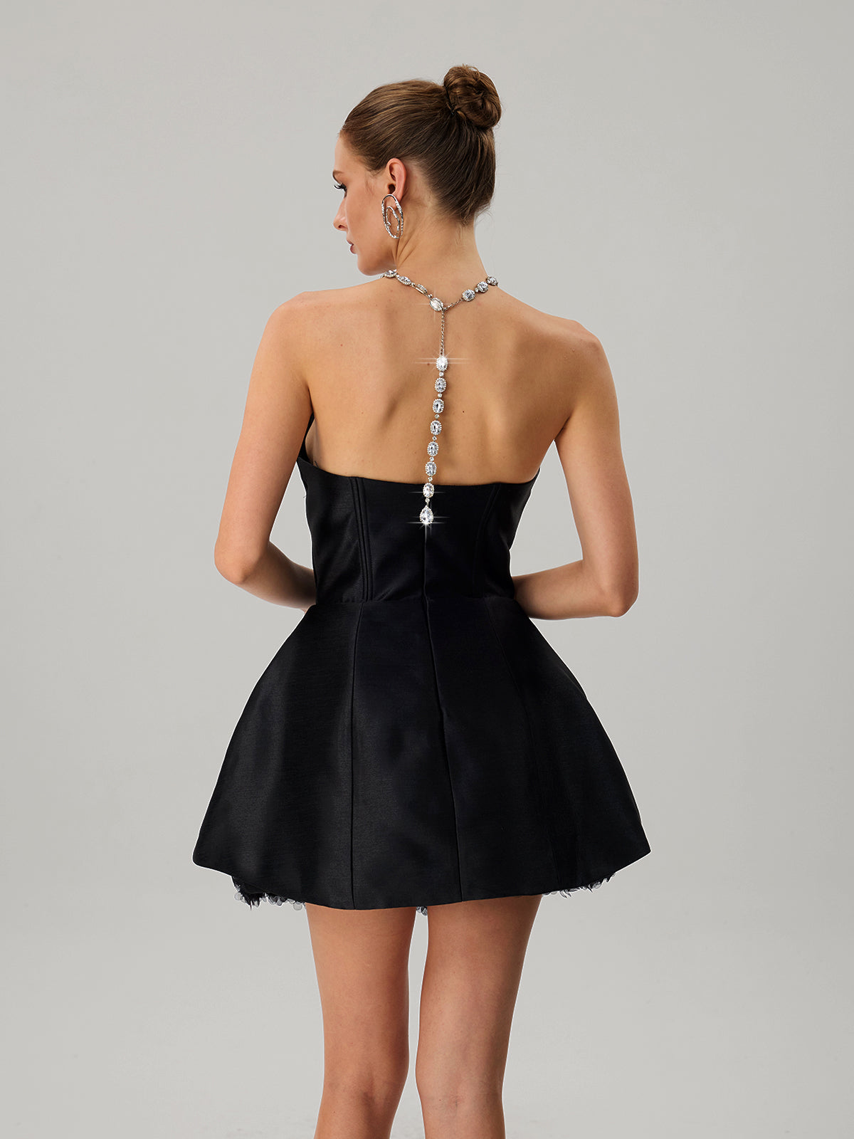 Fariha Strapless Corset Flower Mini Dress