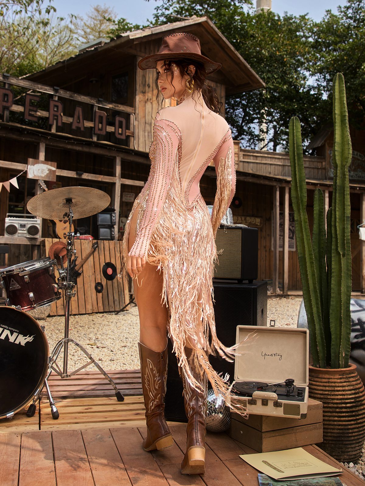Farnyx Rhinestone Fringe Mini Dress