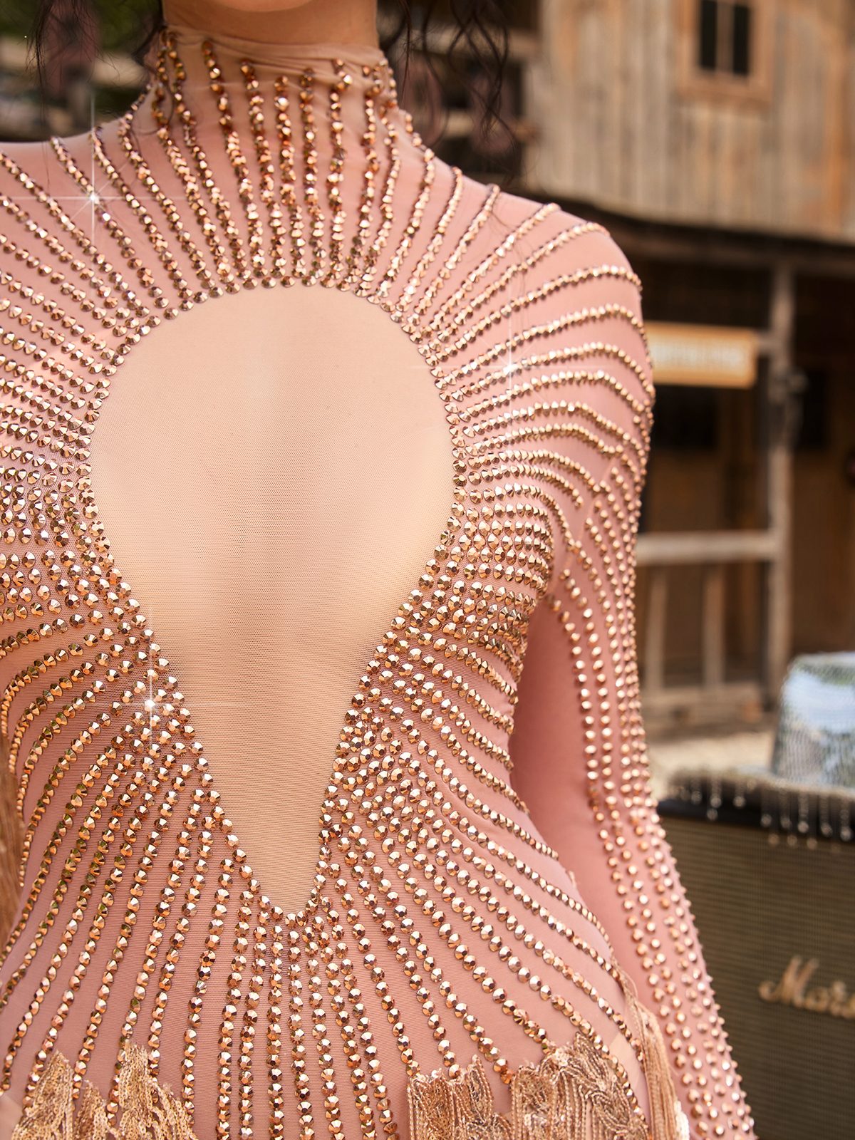Farnyx Rhinestone Fringe Mini Dress