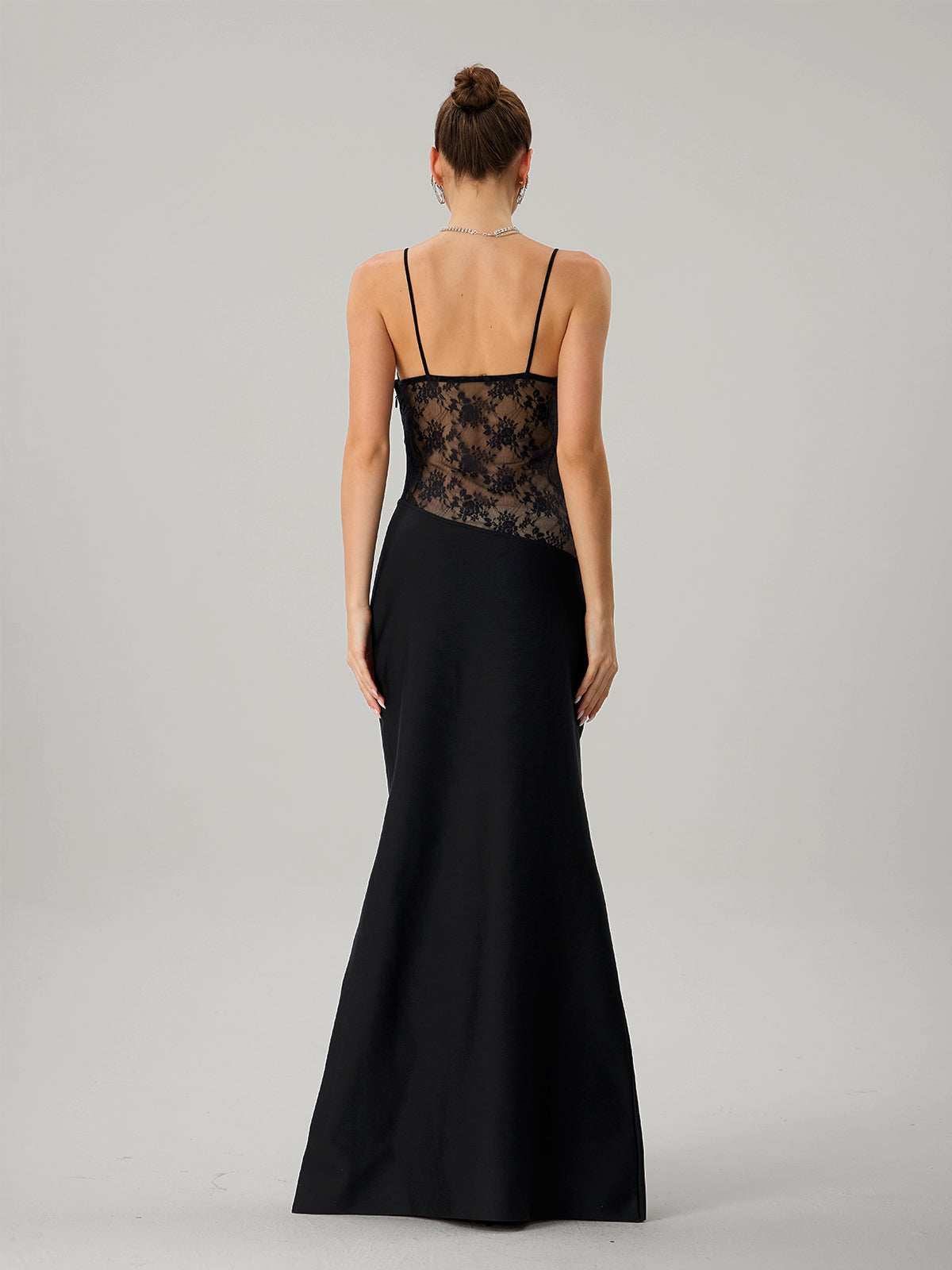 Faron Spaghetti Embroidered Bandage Maxi Dress