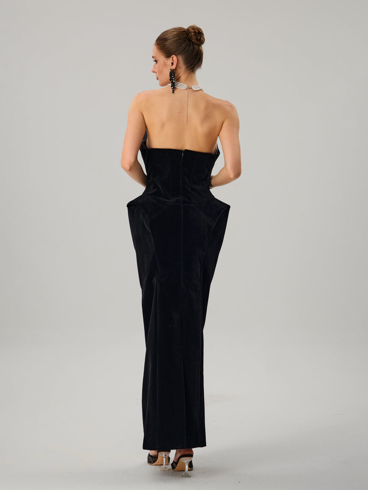 Farquhar Strapless Velvet Maxi Dress