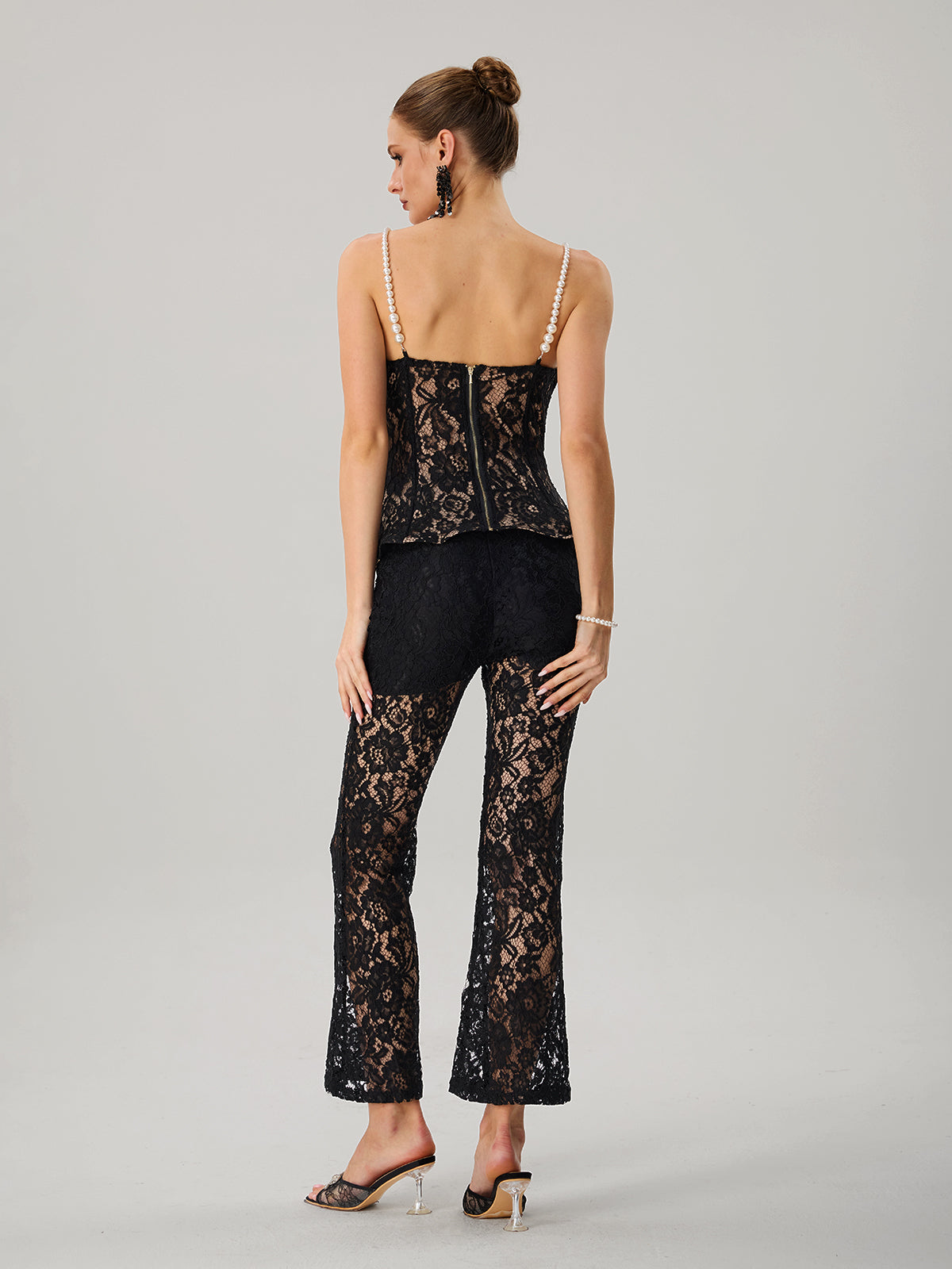 Farrah Spaghetti Lace Corset Pants Set