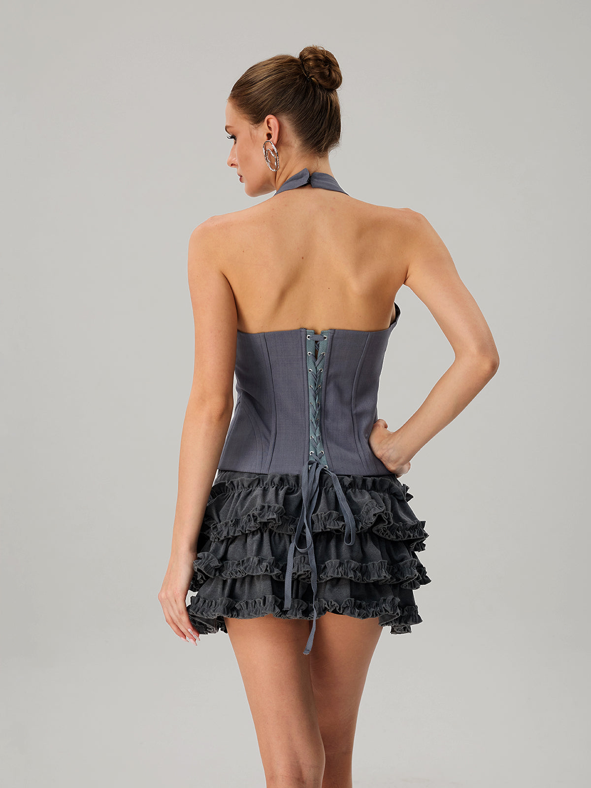 Fatou Halterneck Ruffle Tiered Skirt Set
