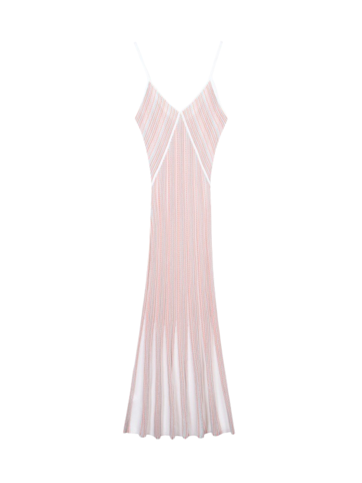 Favixor V Neck Stripe Knit Midi Dress