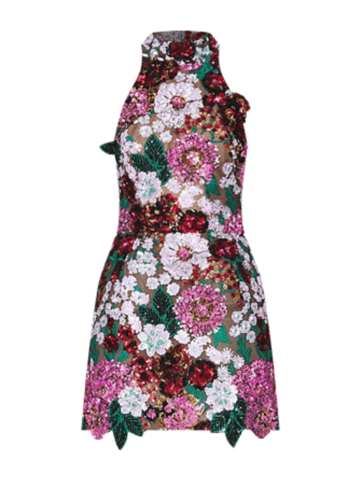 Faylen Halterneck Embroidered Sequin Mini Dress