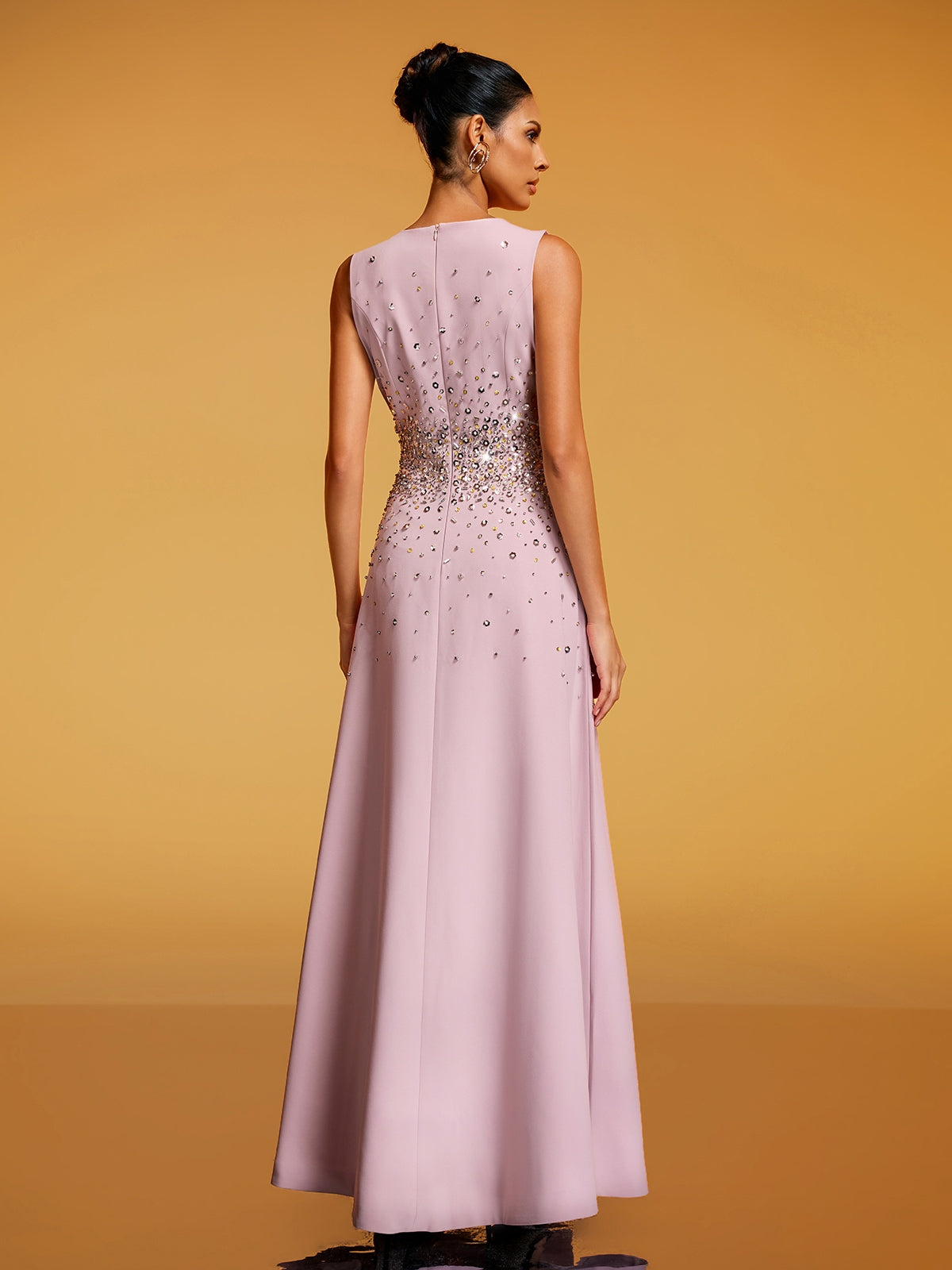 Felan Sleeveless Rhinestone Maxi Dress