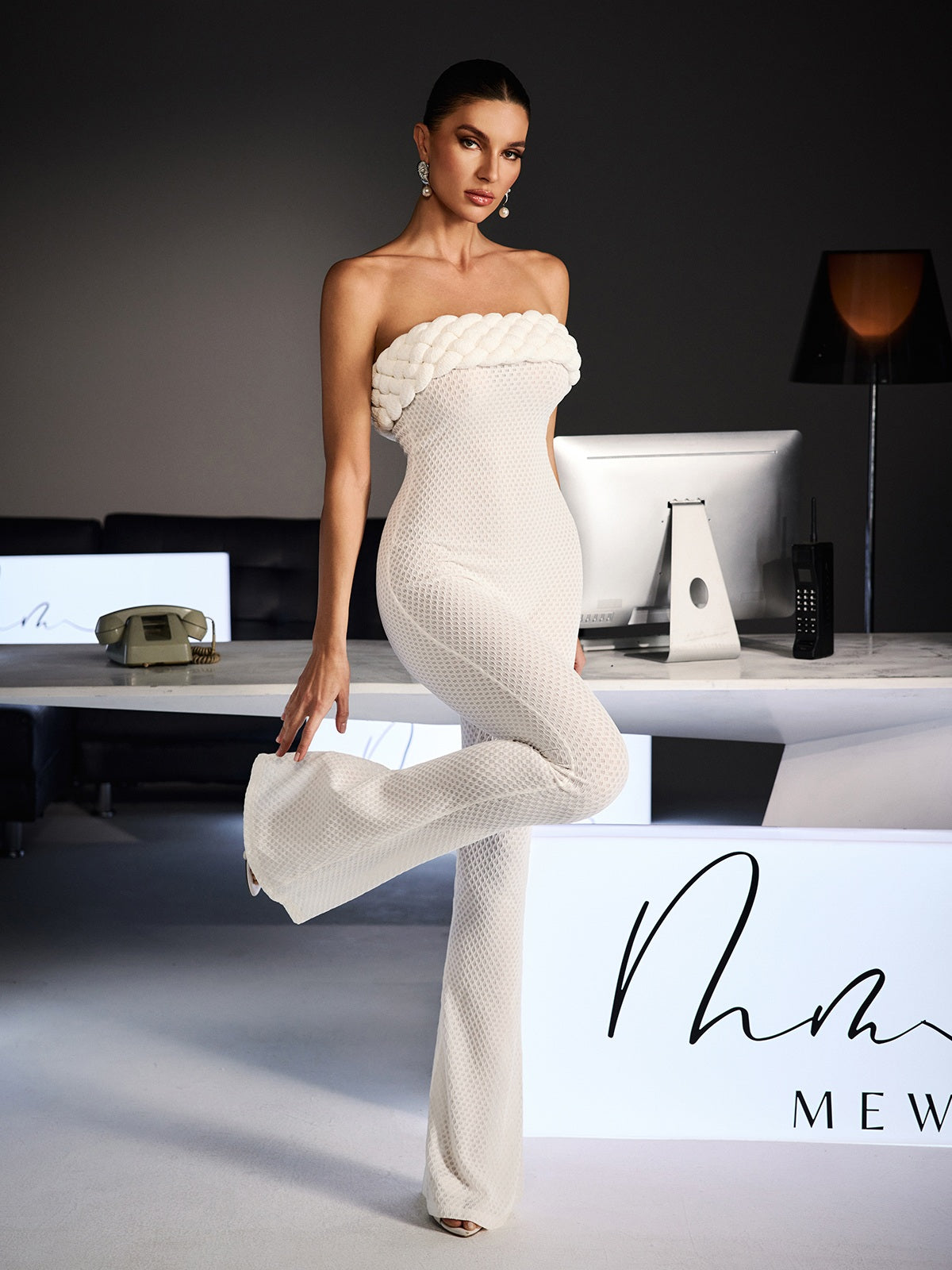 Ferhat Strapless Bodycon Jumpsuit