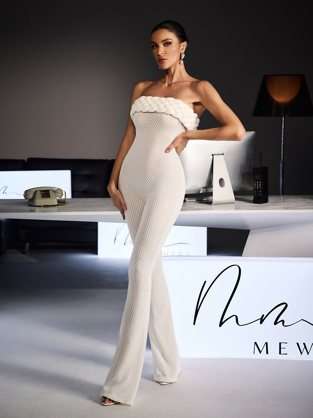 Ferhat Strapless Bodycon Jumpsuit