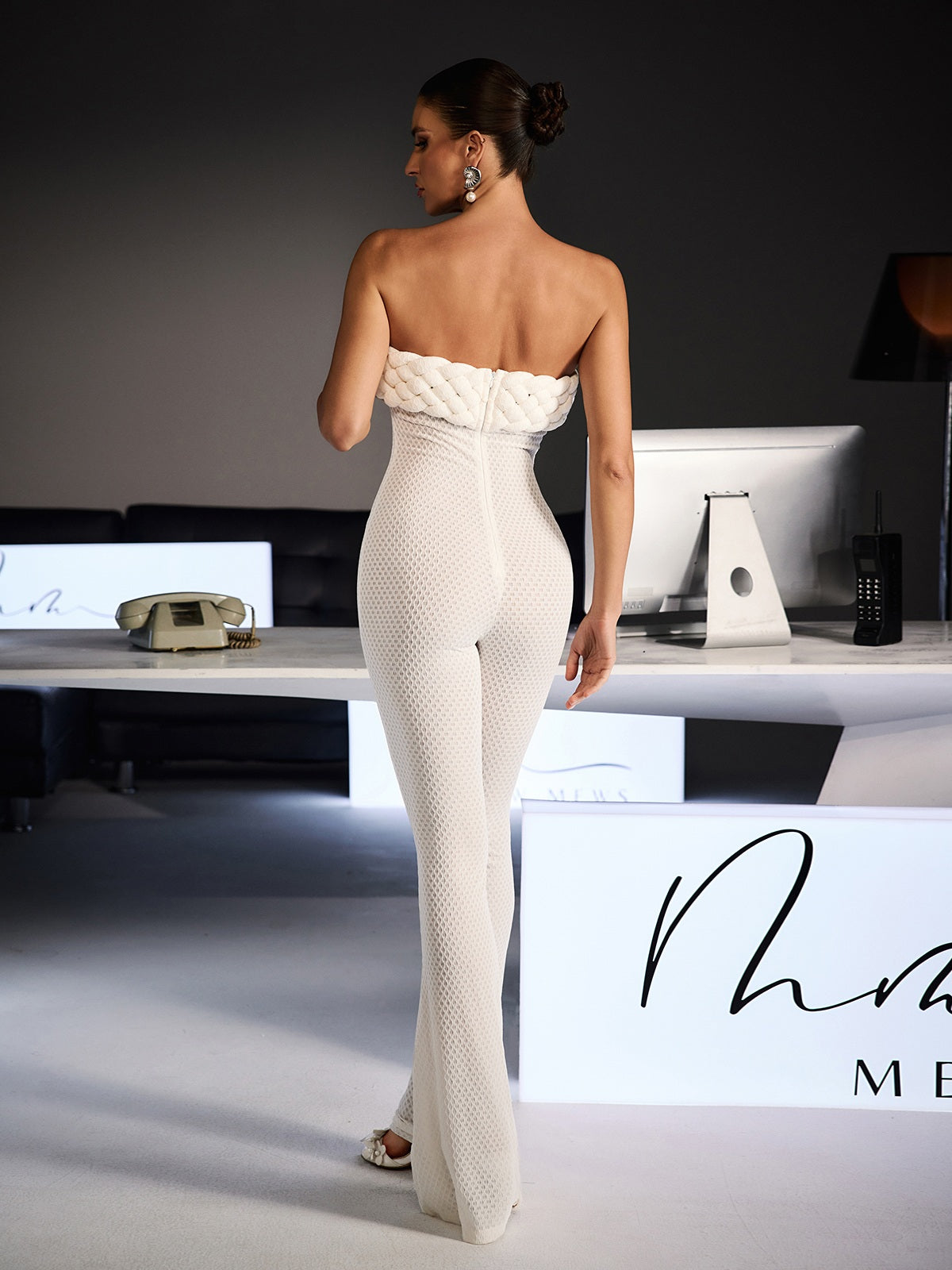 Ferhat Strapless Bodycon Jumpsuit