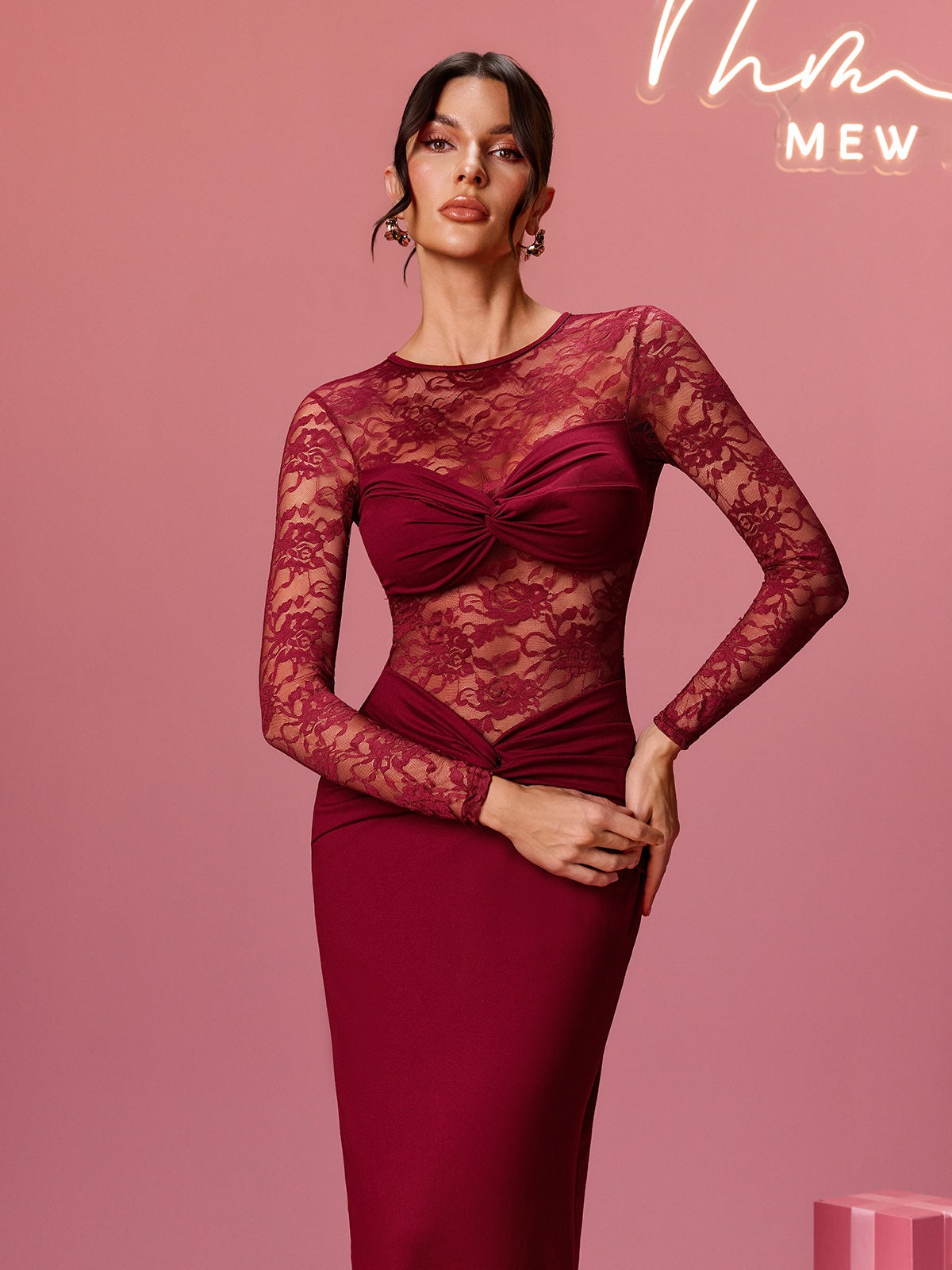 Feria Long Sleeve Lace Maxi Dress